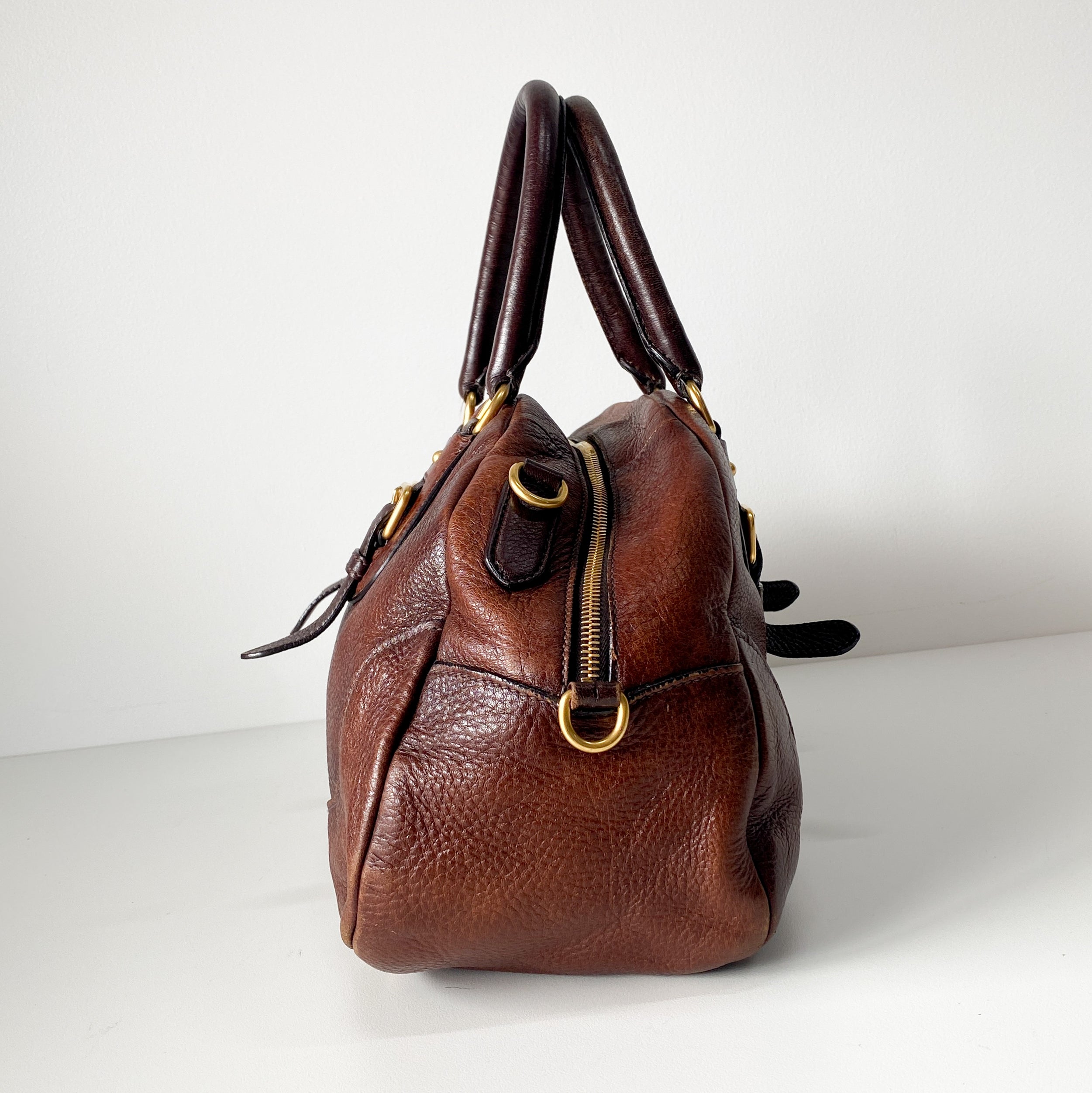 Brown Leather Two Way Bag