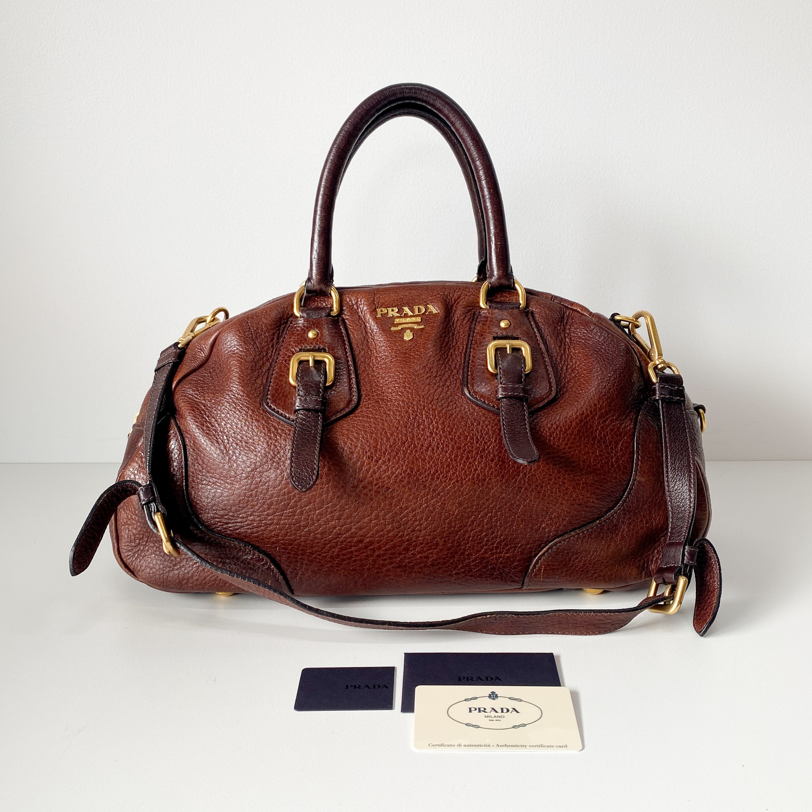 Brown Leather Two Way Bag