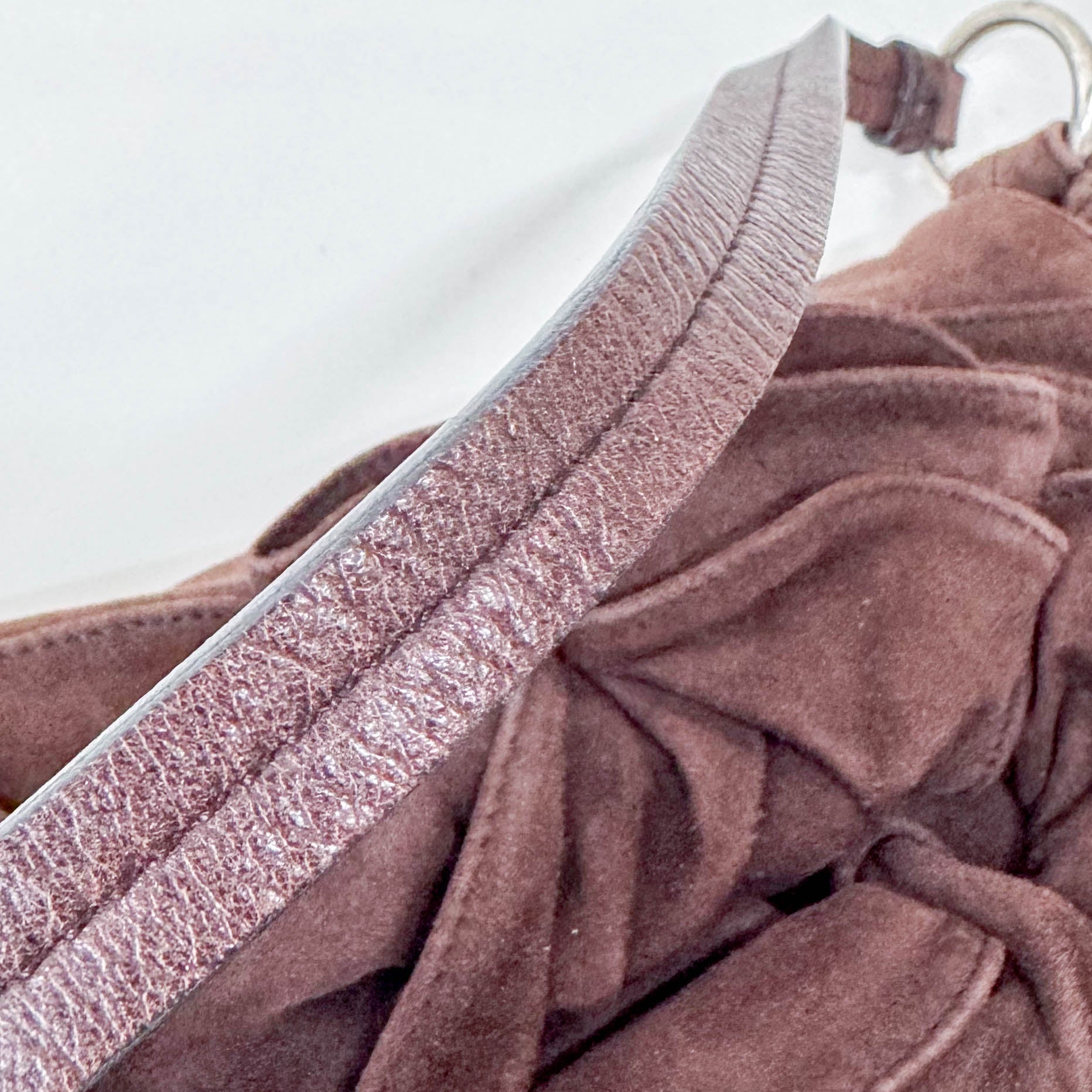 Rive Gauche Flower Suede Bag