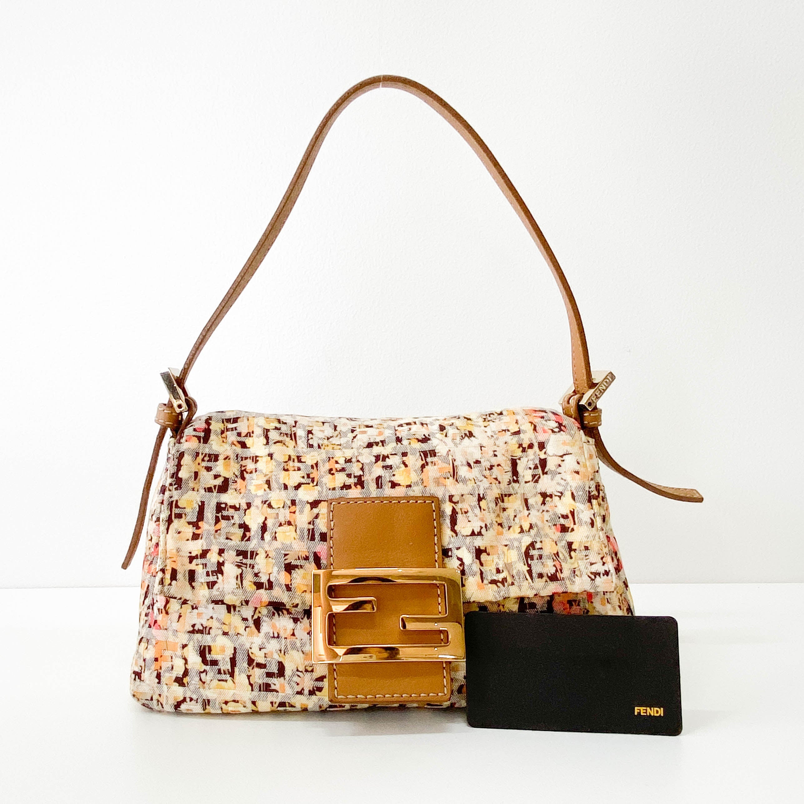 Mini Mamma Baguette Yellow Floral Canvas Shoulder Bag