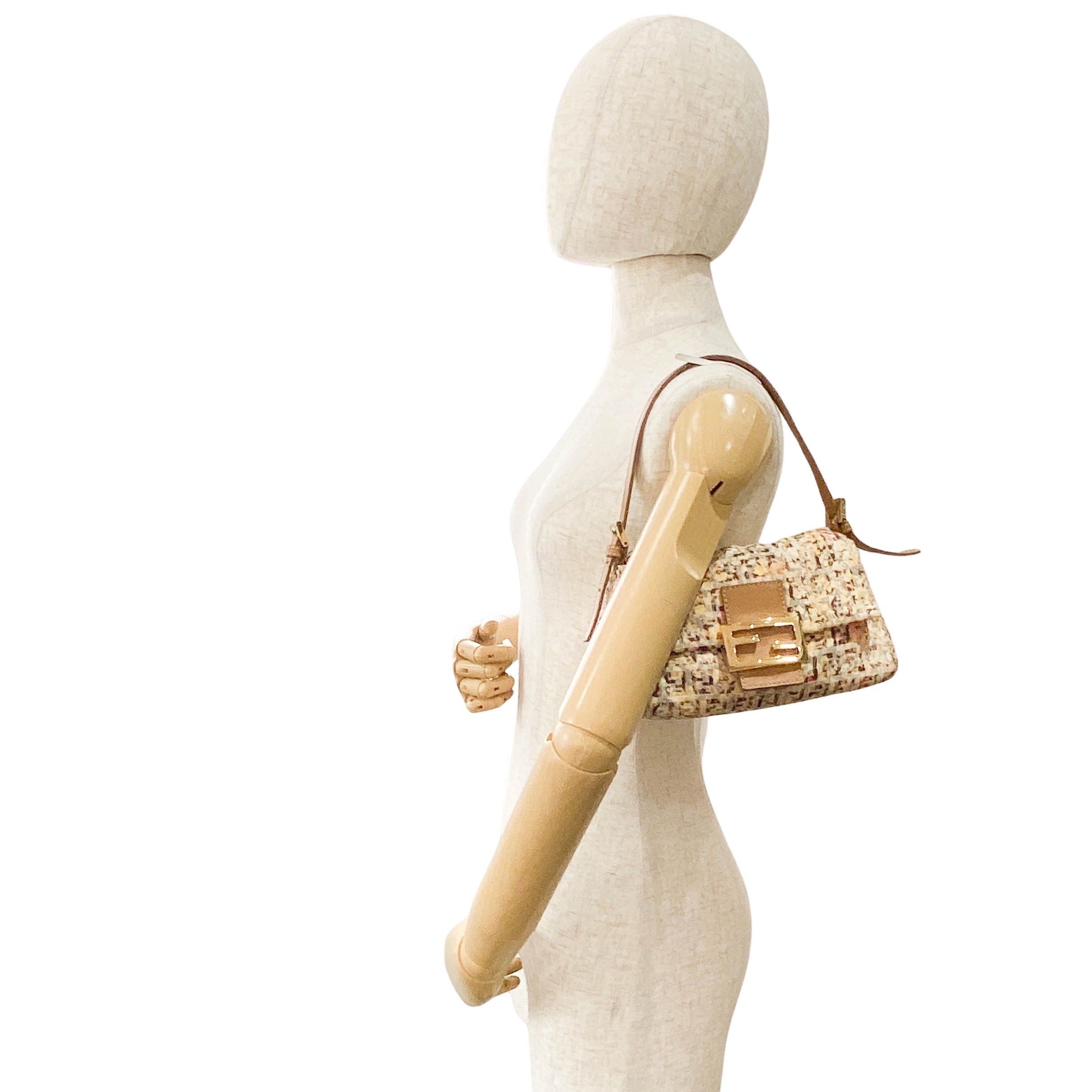 Mini Mamma Baguette Yellow Floral Canvas Shoulder Bag