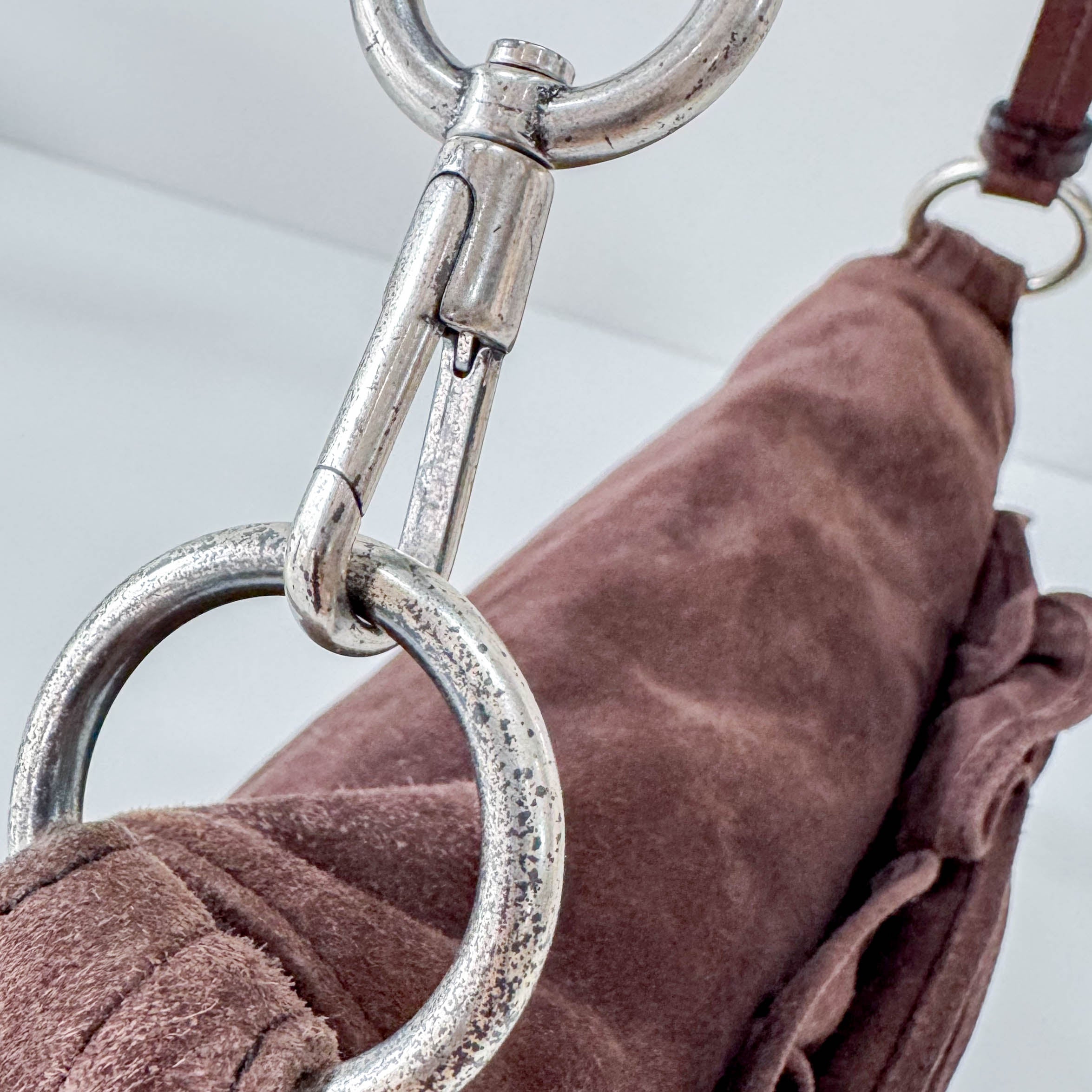 Rive Gauche Flower Suede Bag