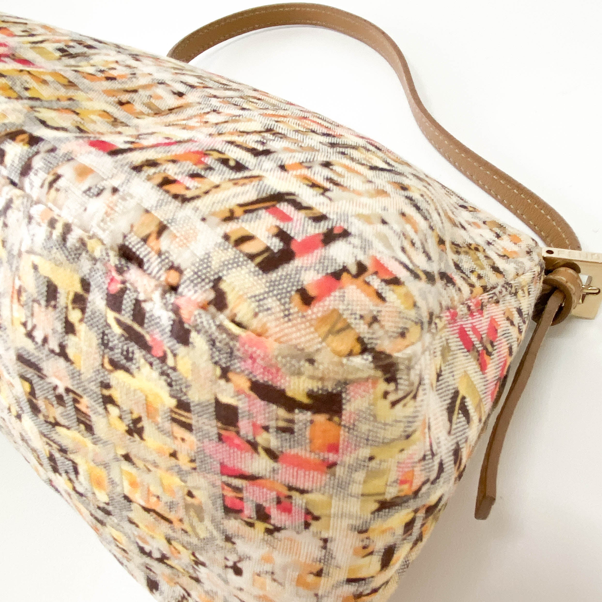Mini Mamma Baguette Yellow Floral Canvas Shoulder Bag