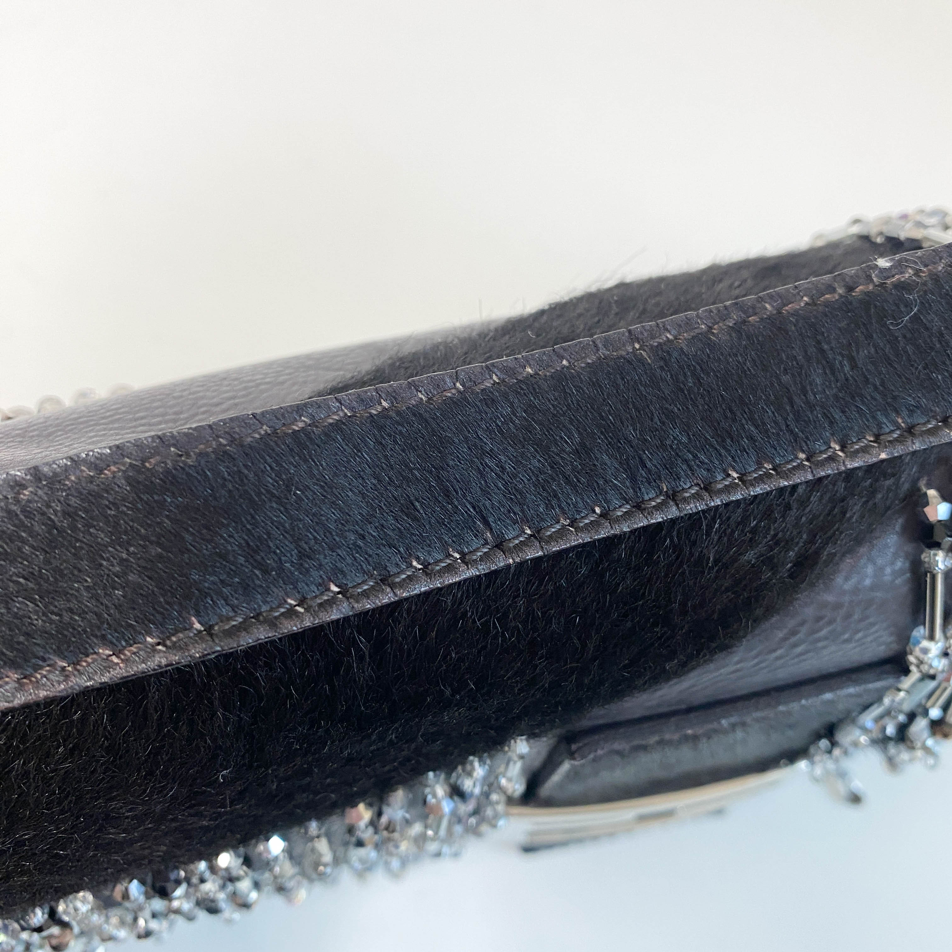 Baguette Limited Edition Black Pony Hair and Beaded Shoulder Bag