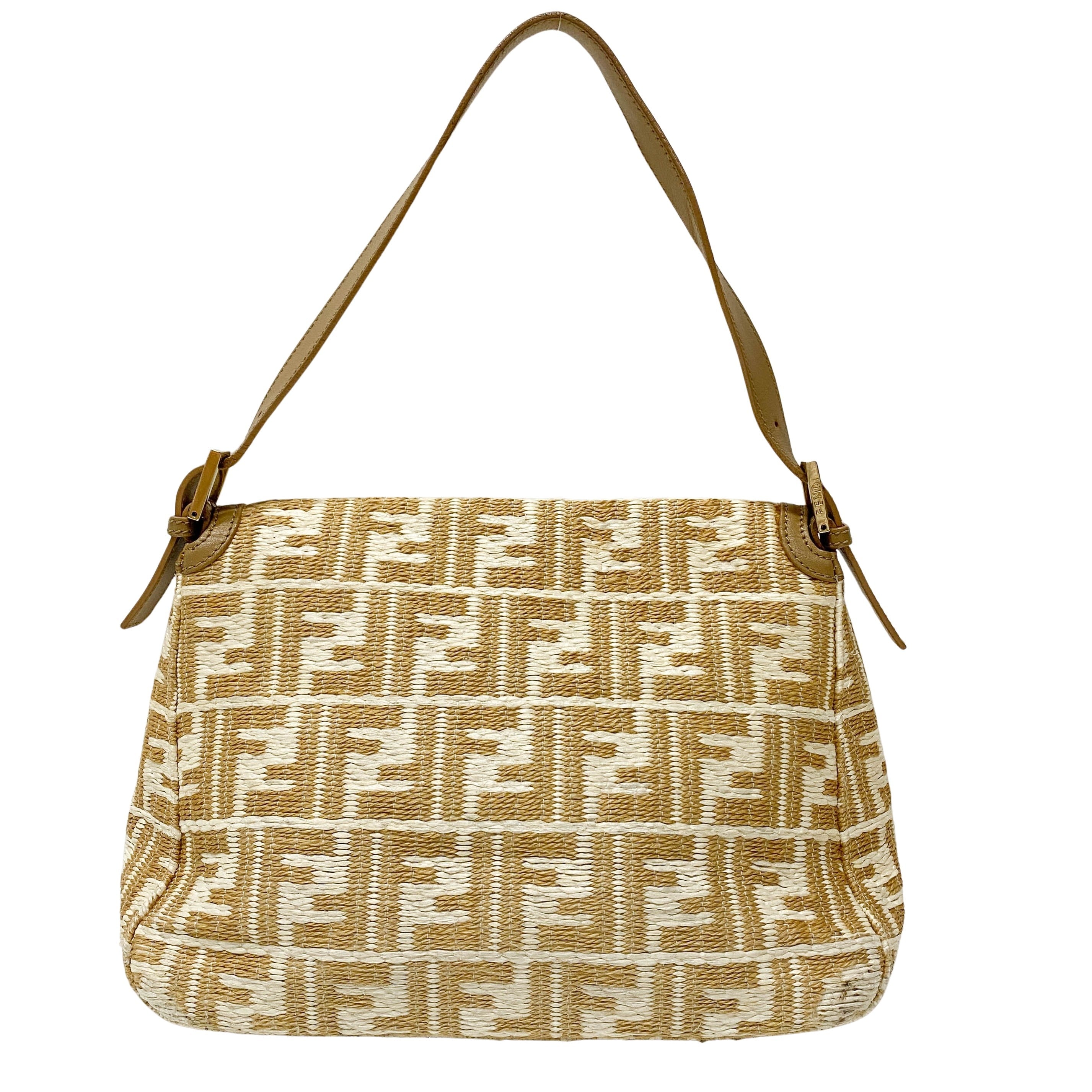 Mamma Baguette Zucca Raffia Shoulder Bag