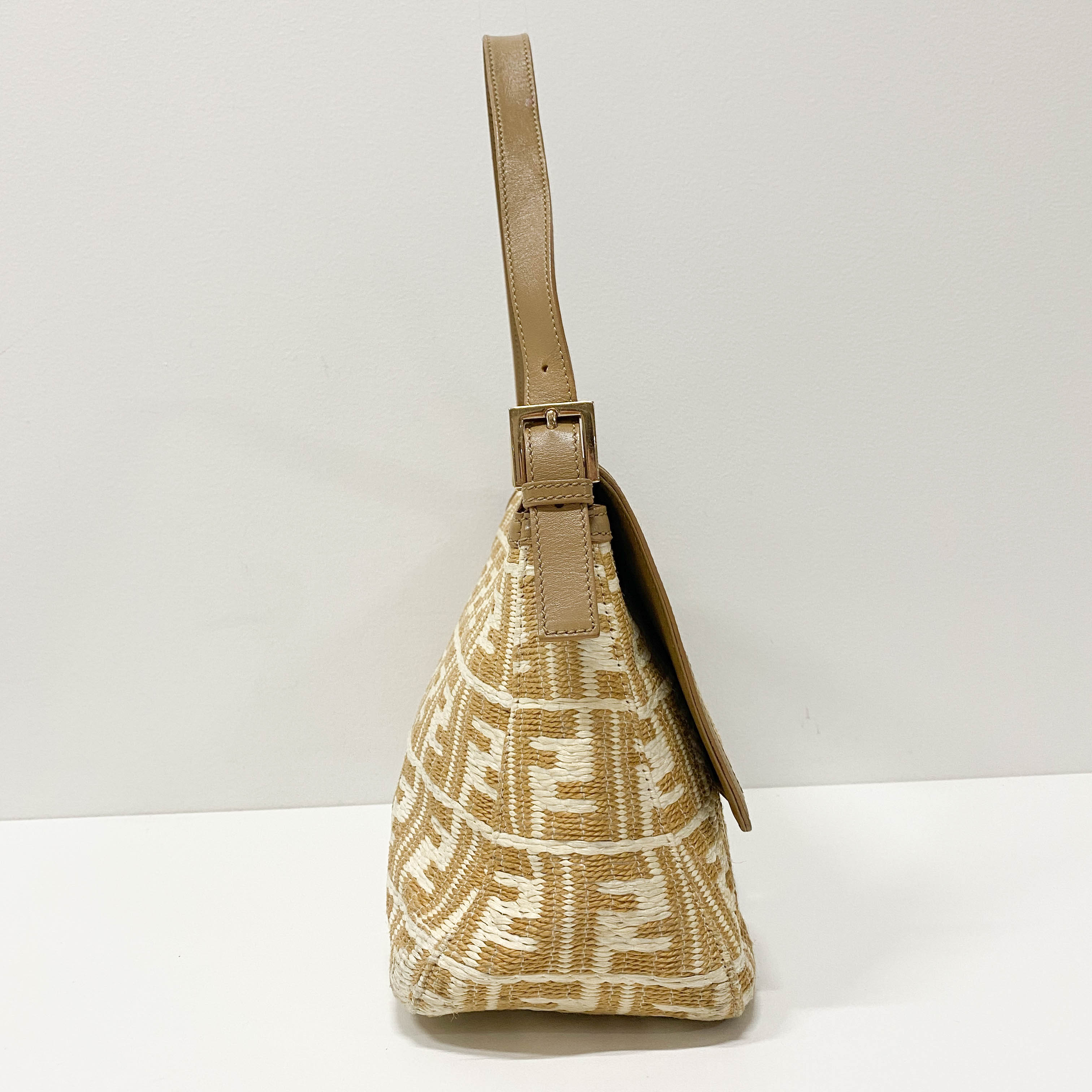 Mamma Baguette Zucca Raffia Shoulder Bag