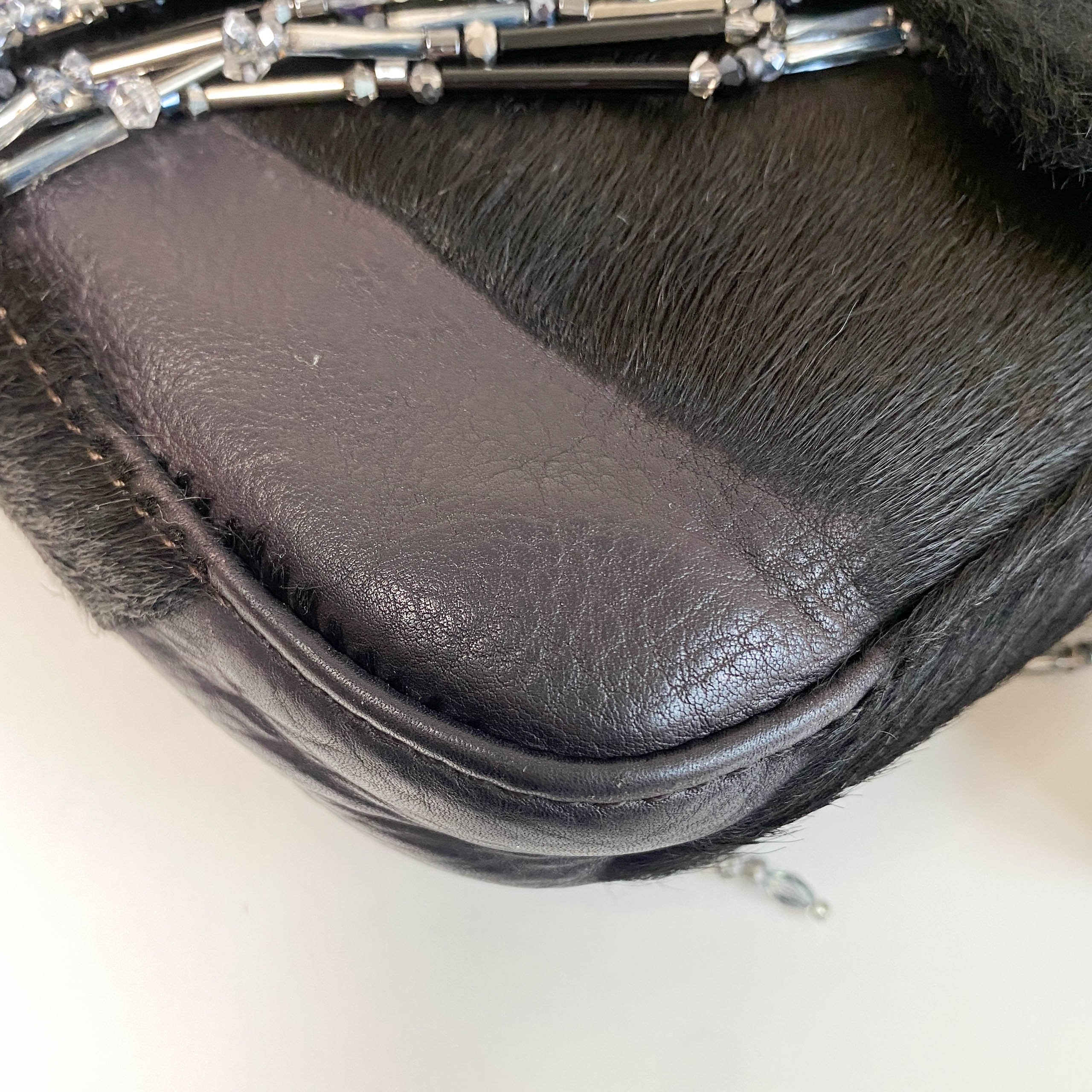 Baguette Limited Edition Black Pony Hair and Beaded Shoulder Bag
