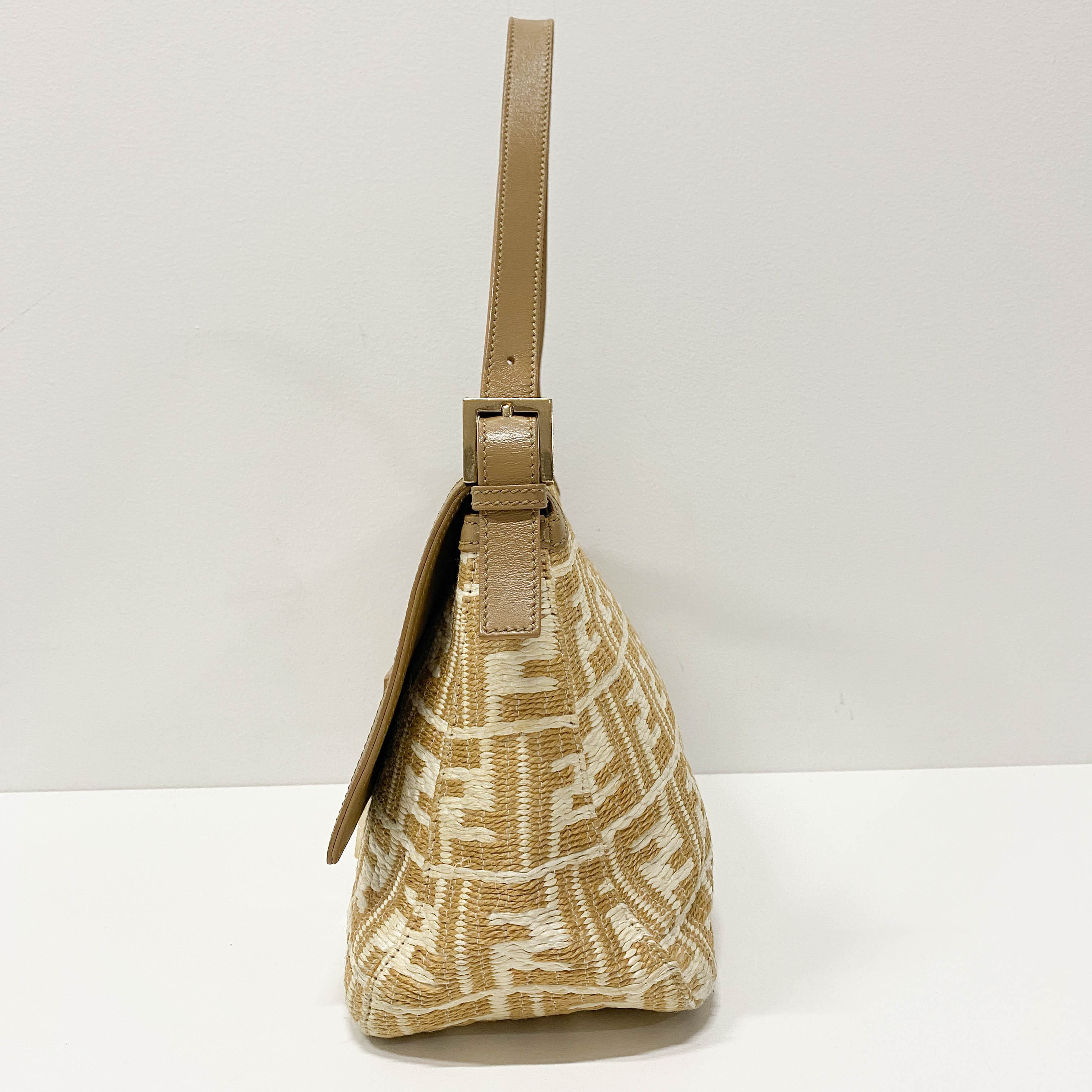 Mamma Baguette Zucca Raffia Shoulder Bag