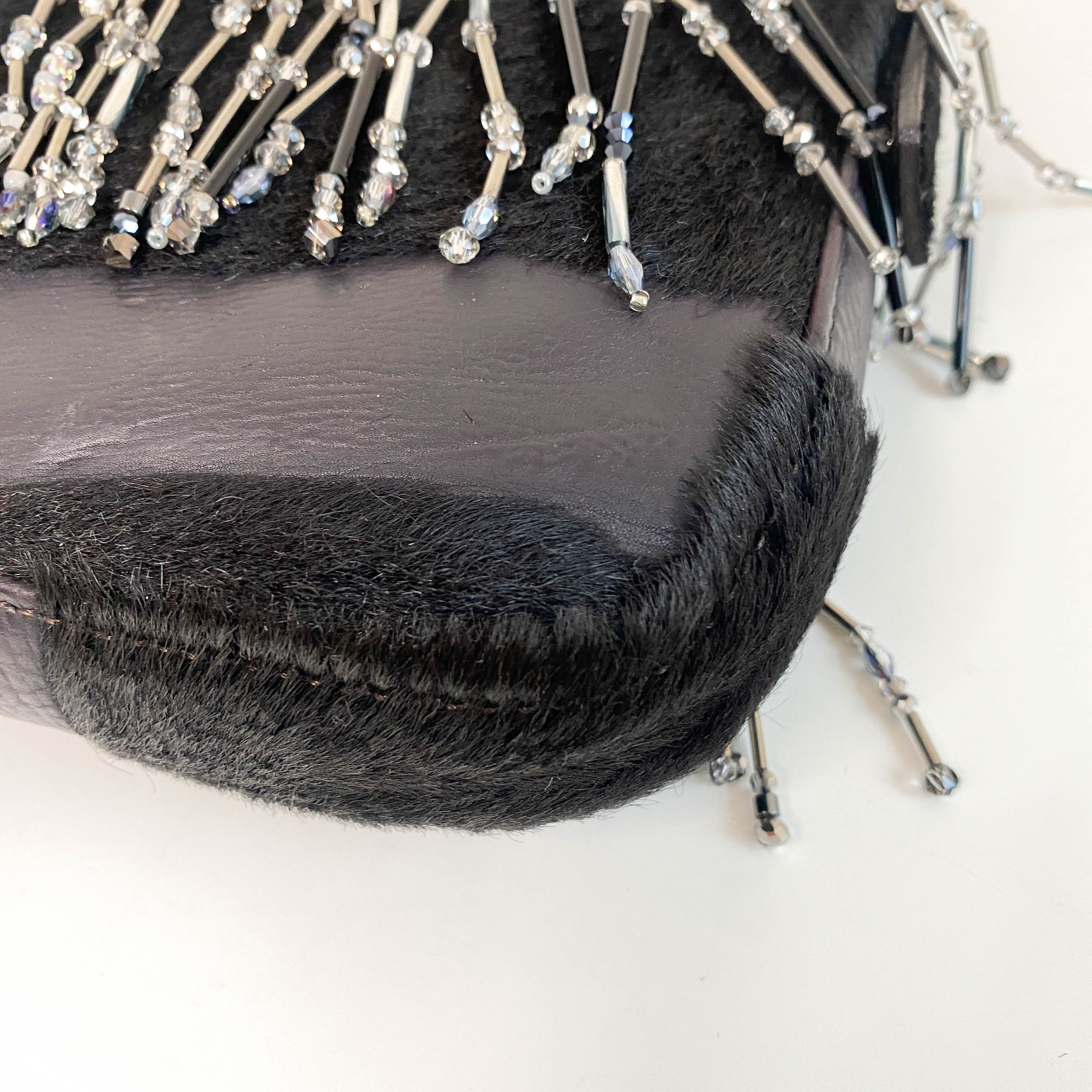 Baguette Limited Edition Black Pony Hair and Beaded Shoulder Bag
