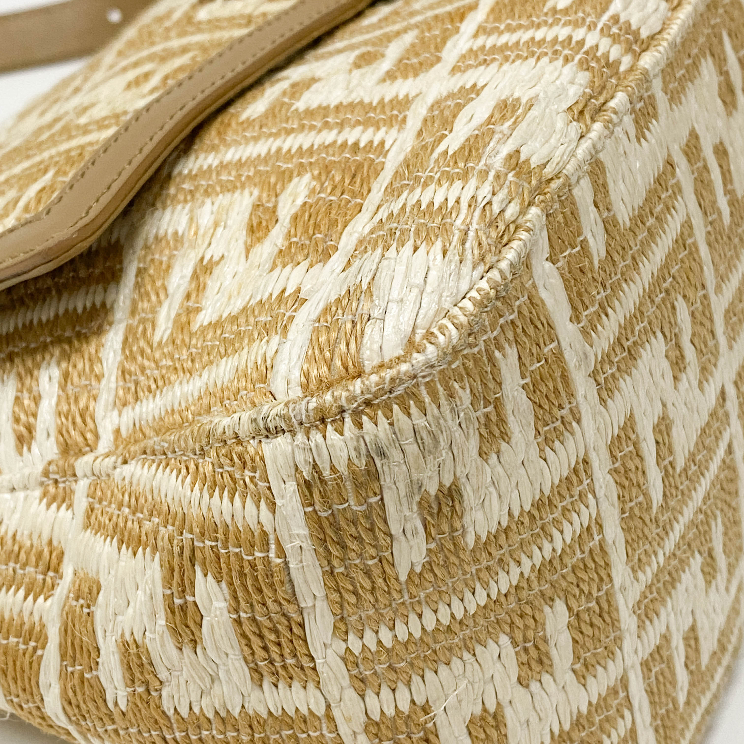 Mamma Baguette Zucca Raffia Shoulder Bag