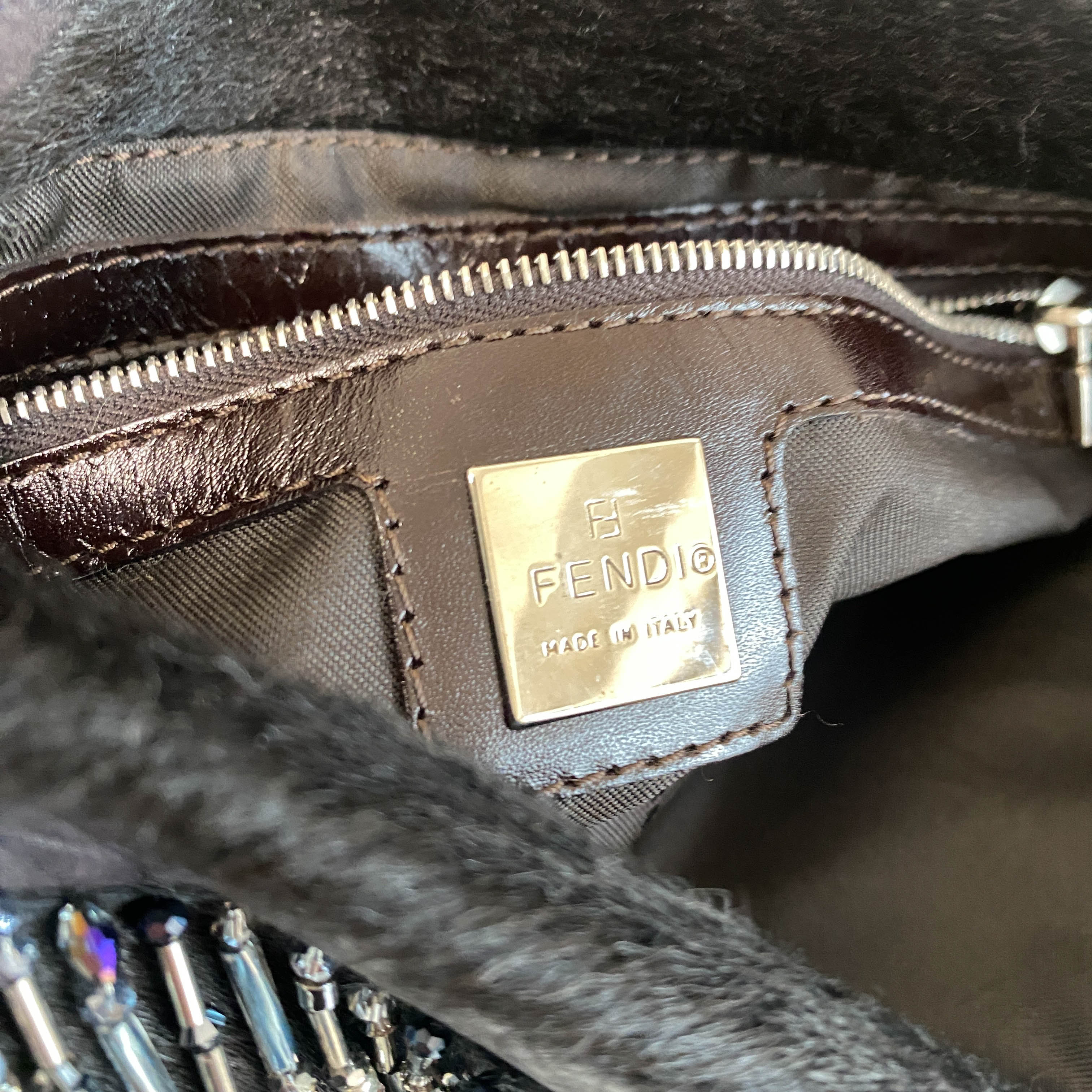 Baguette Limited Edition Black Pony Hair and Beaded Shoulder Bag