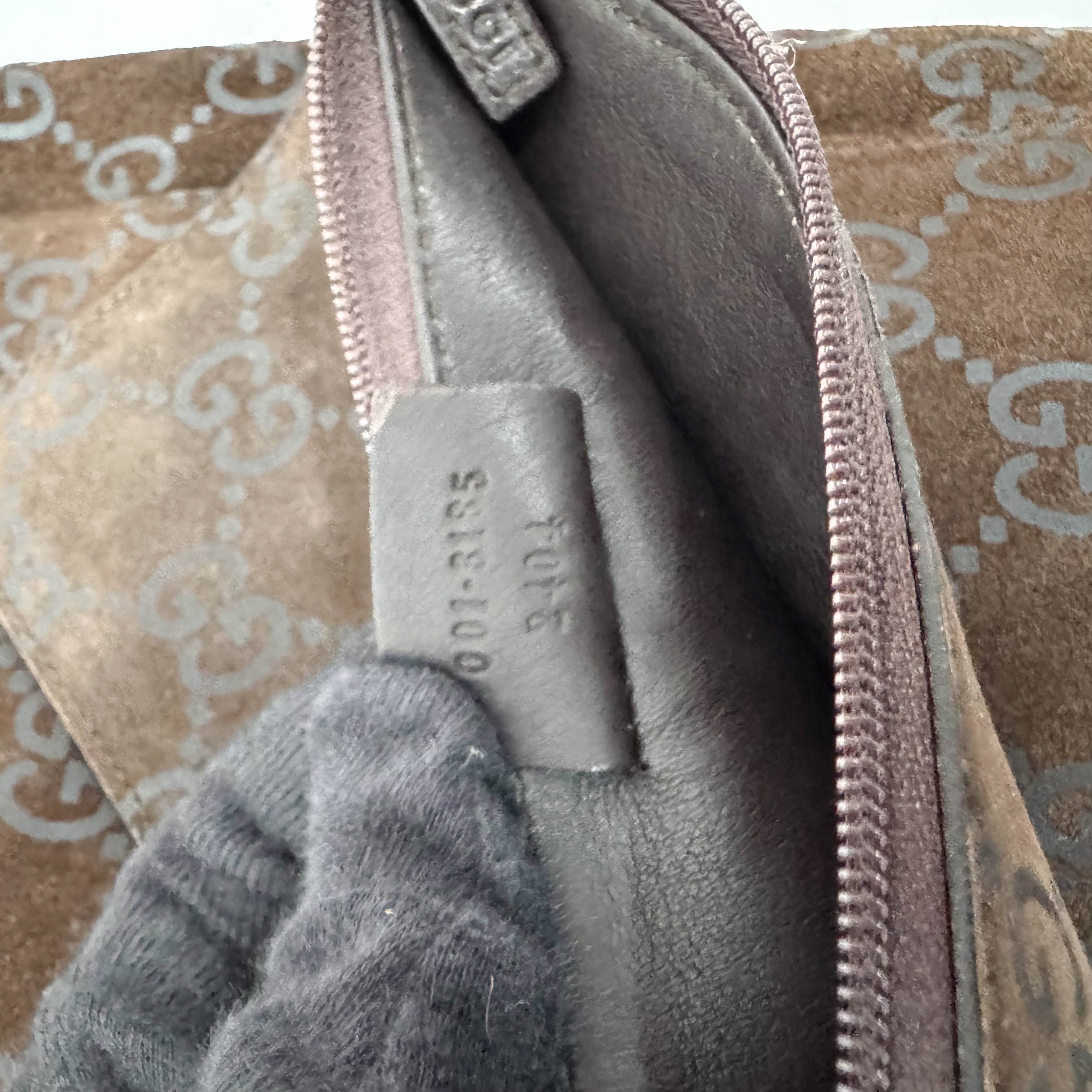 GG Brown Suede Shoulder Bag