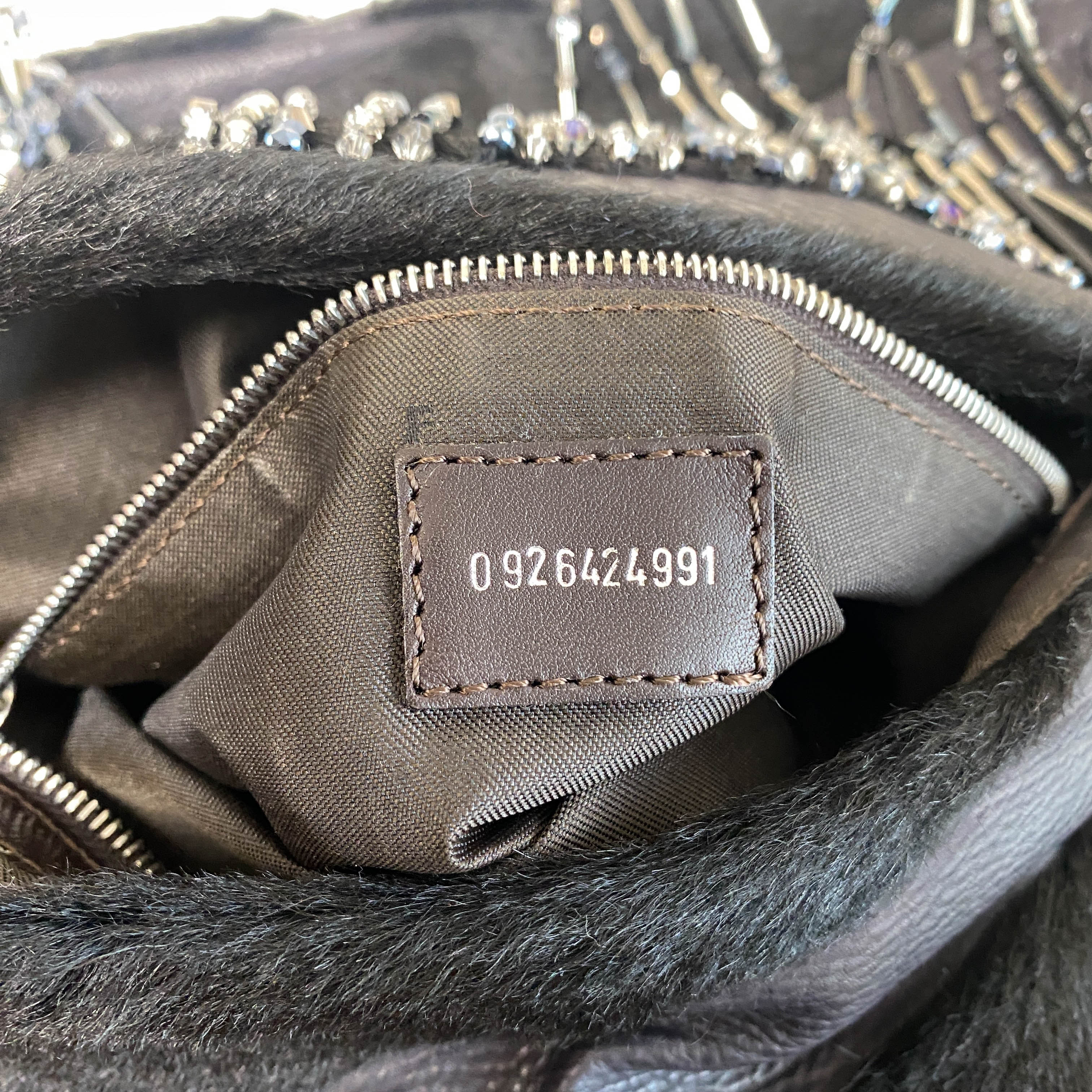 Baguette Limited Edition Black Pony Hair and Beaded Shoulder Bag