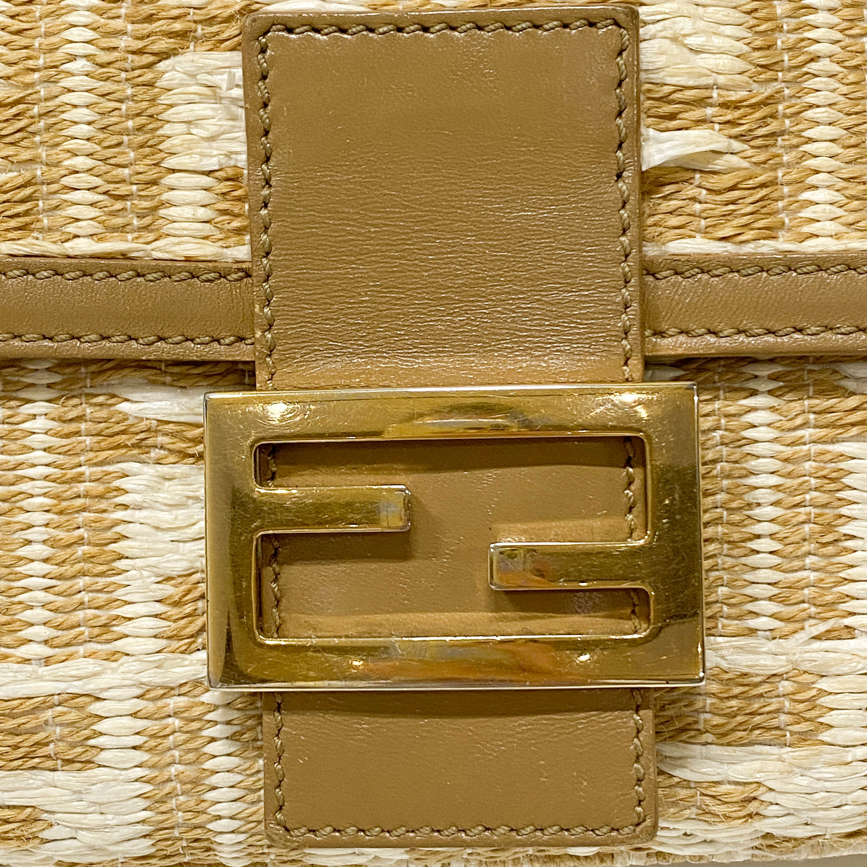 Mamma Baguette Zucca Raffia Shoulder Bag