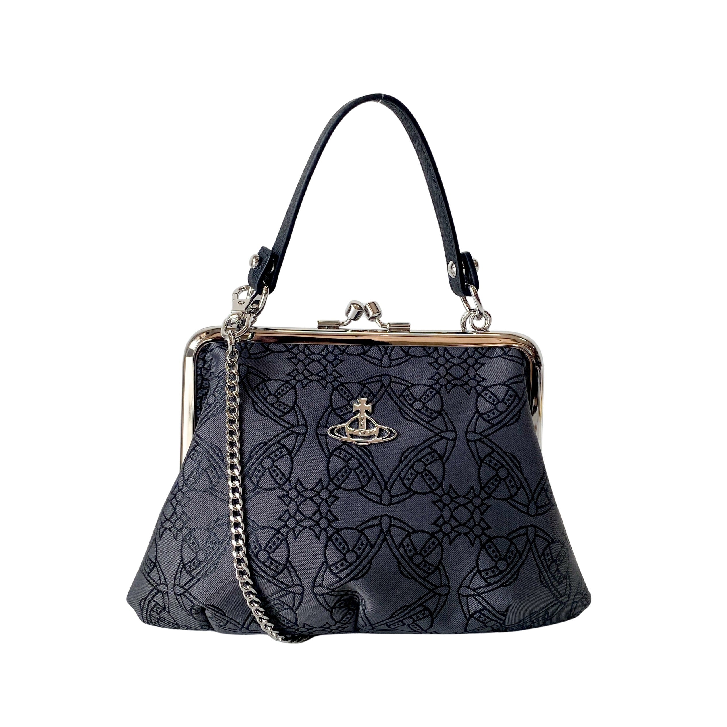 Granny Frame Small Grey Design Hand/Shoulder Bag