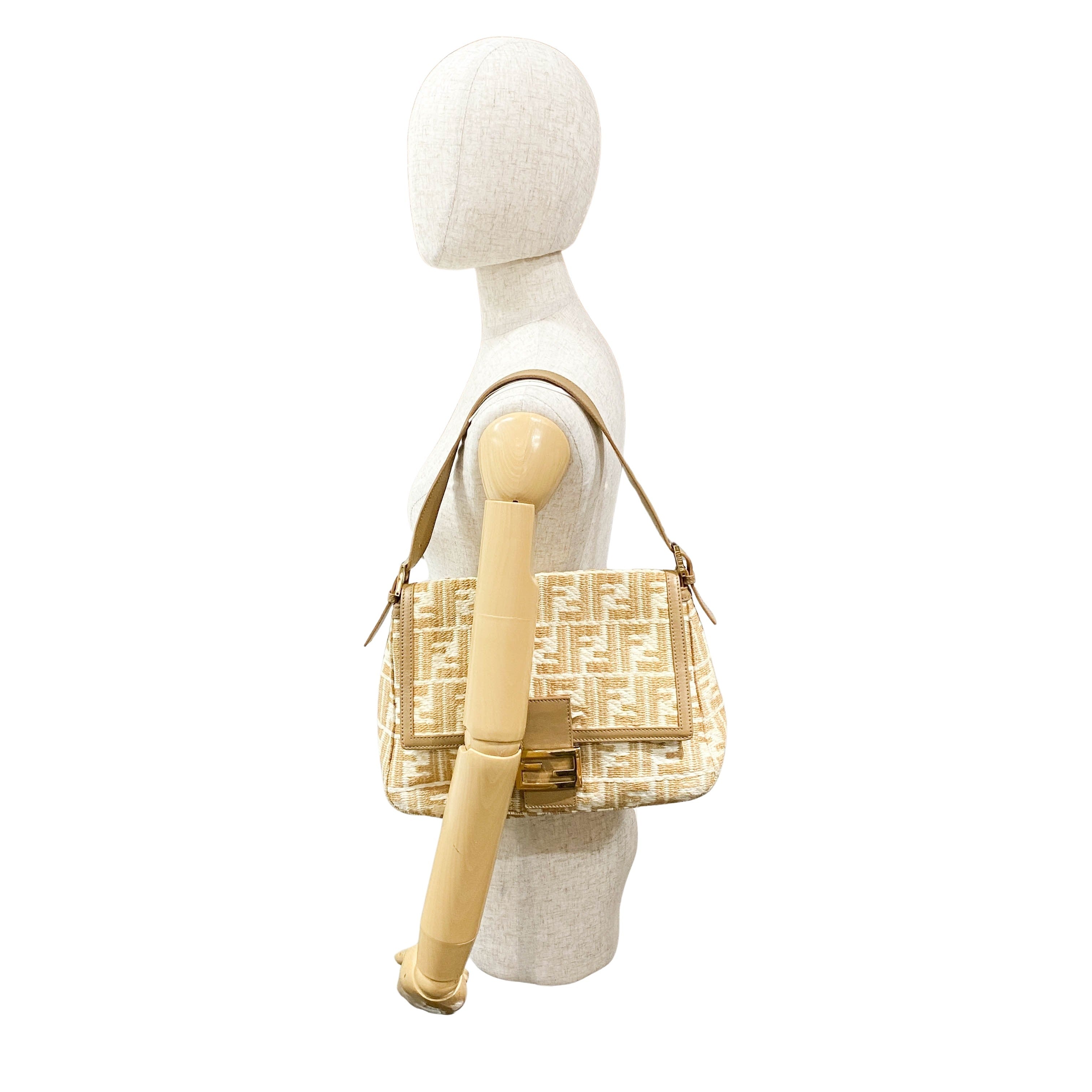Mamma Baguette Zucca Raffia Shoulder Bag