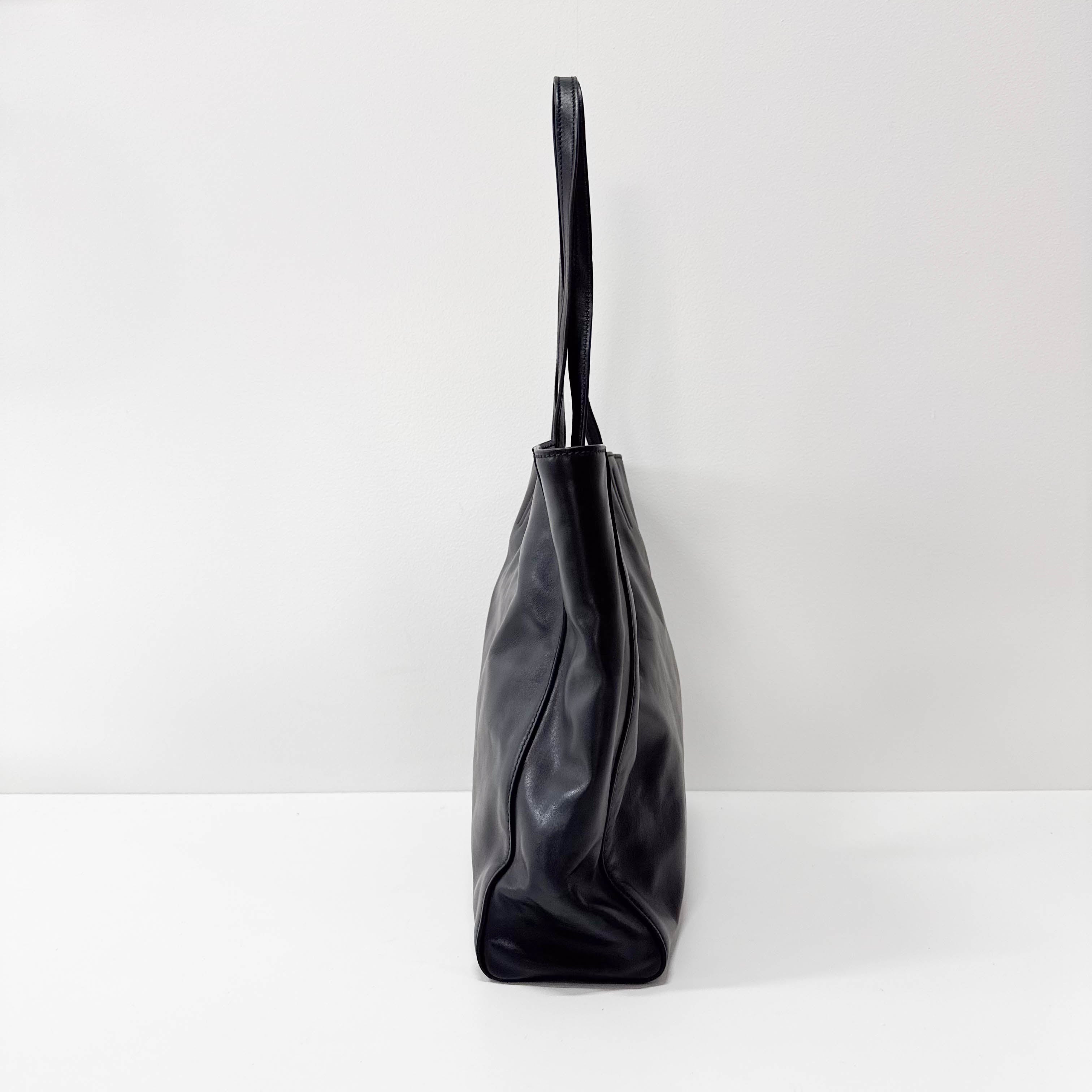 Archive Black Leather Shoulder Bag