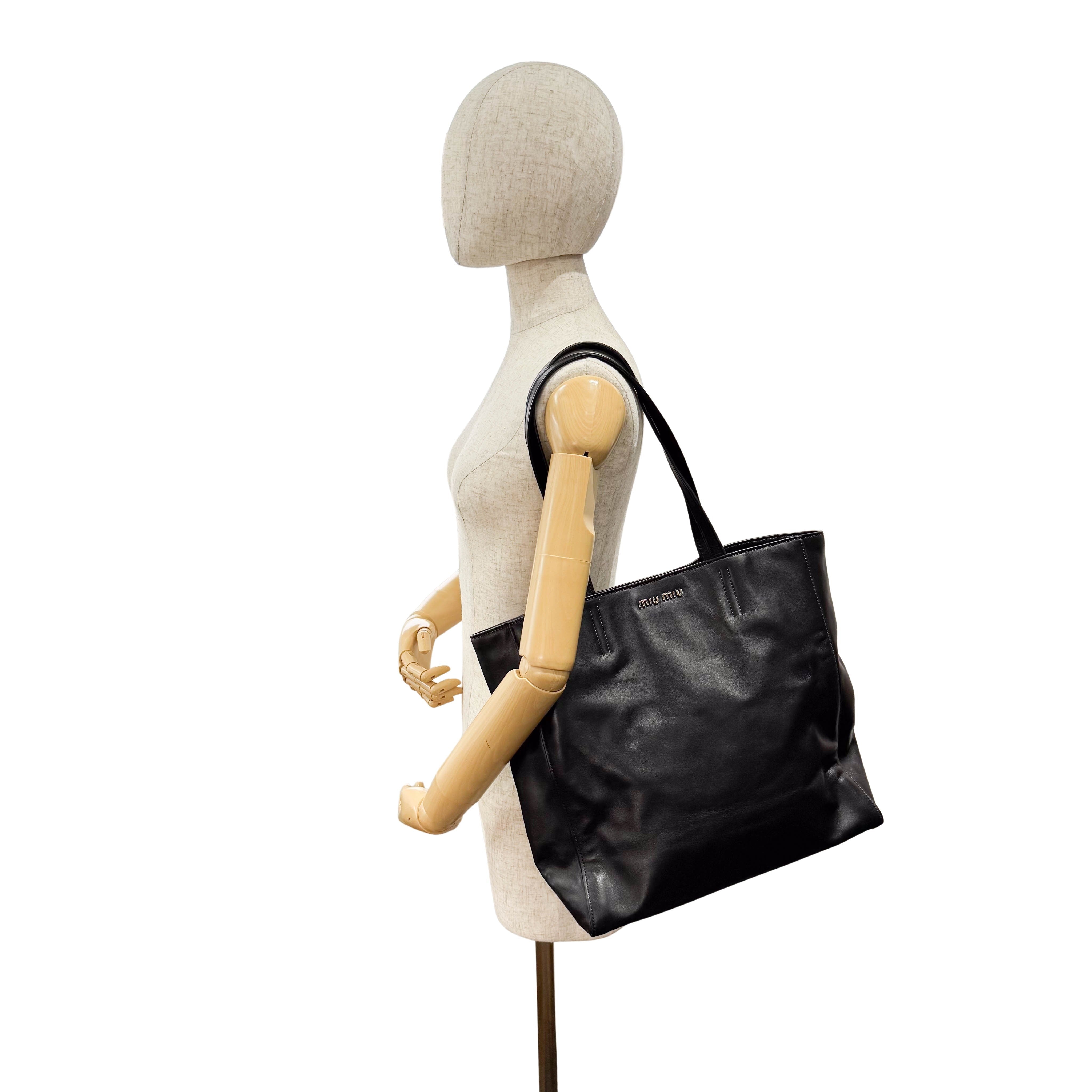 Archive Black Leather Shoulder Bag