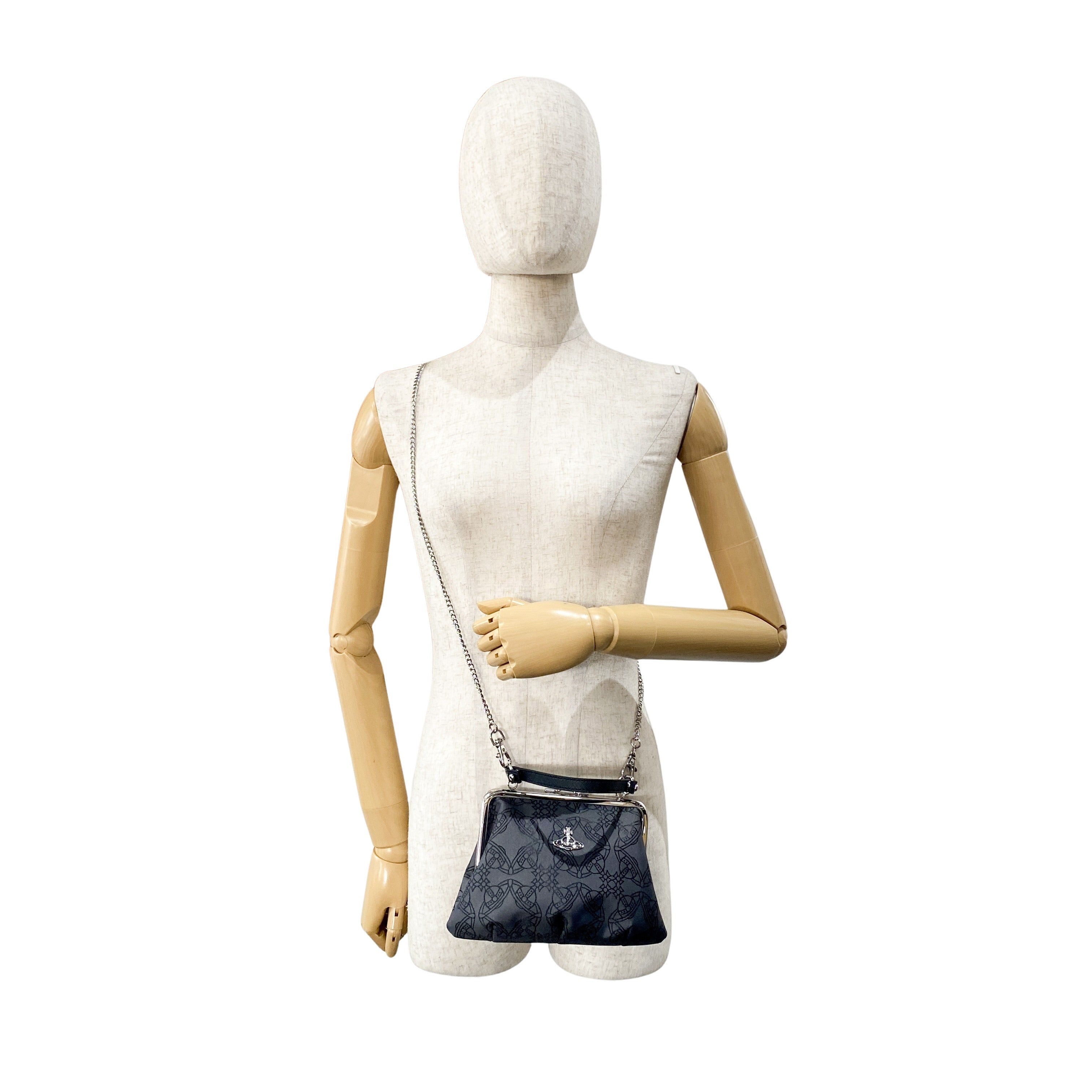 Granny Frame Small Grey Design Hand/Shoulder Bag