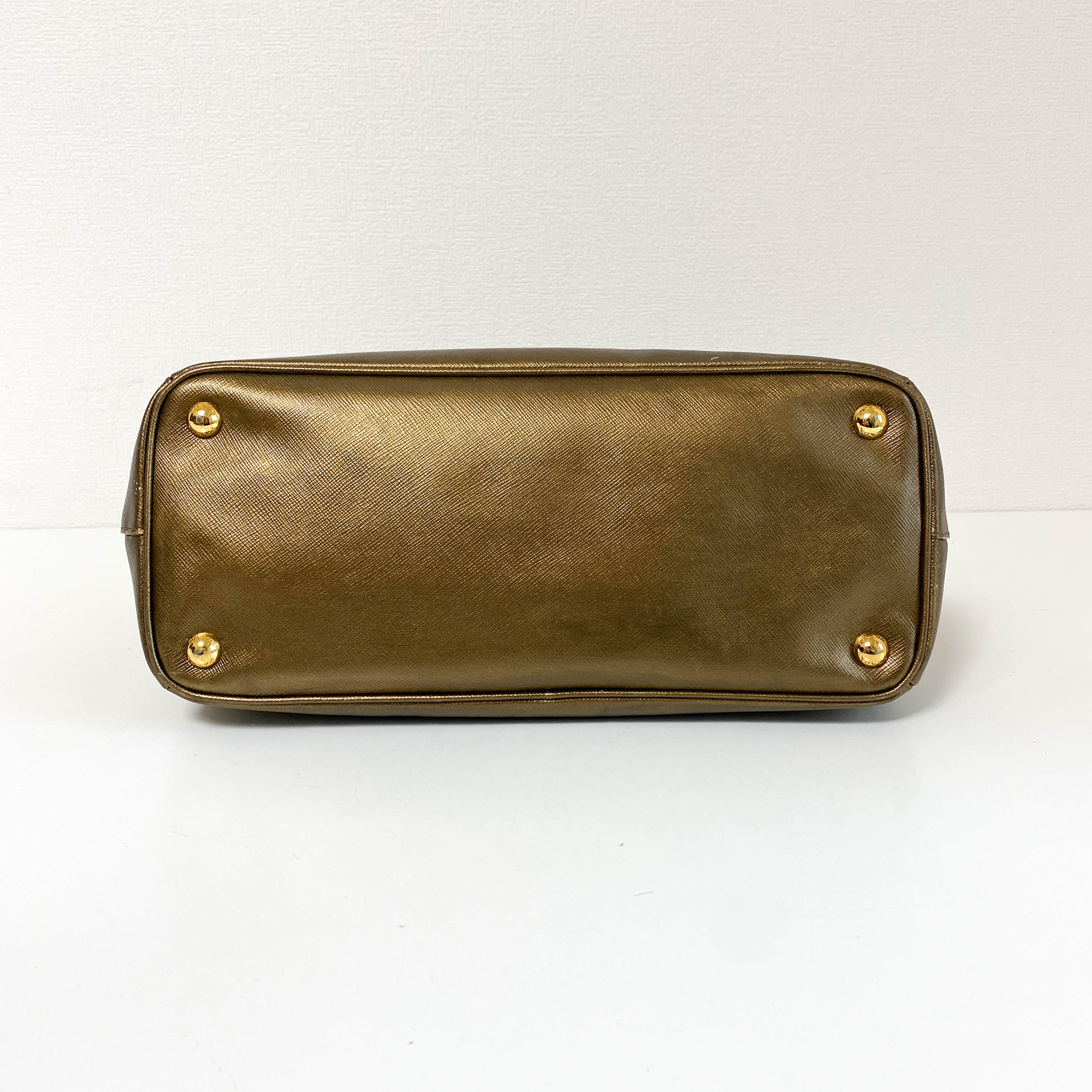 Galleria Gold Saffiano Lux Leather Top Handle Bag