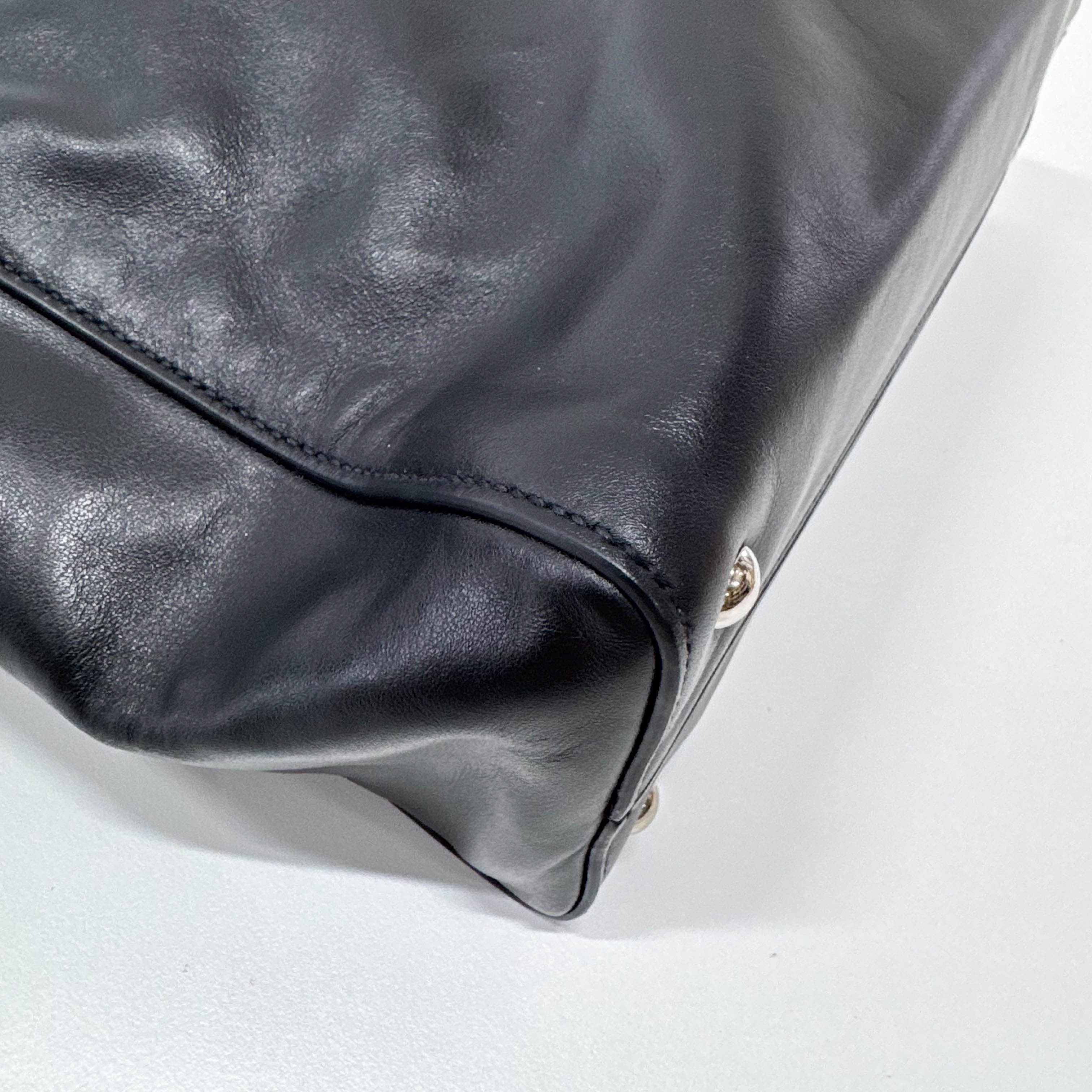 Archive Black Leather Shoulder Bag