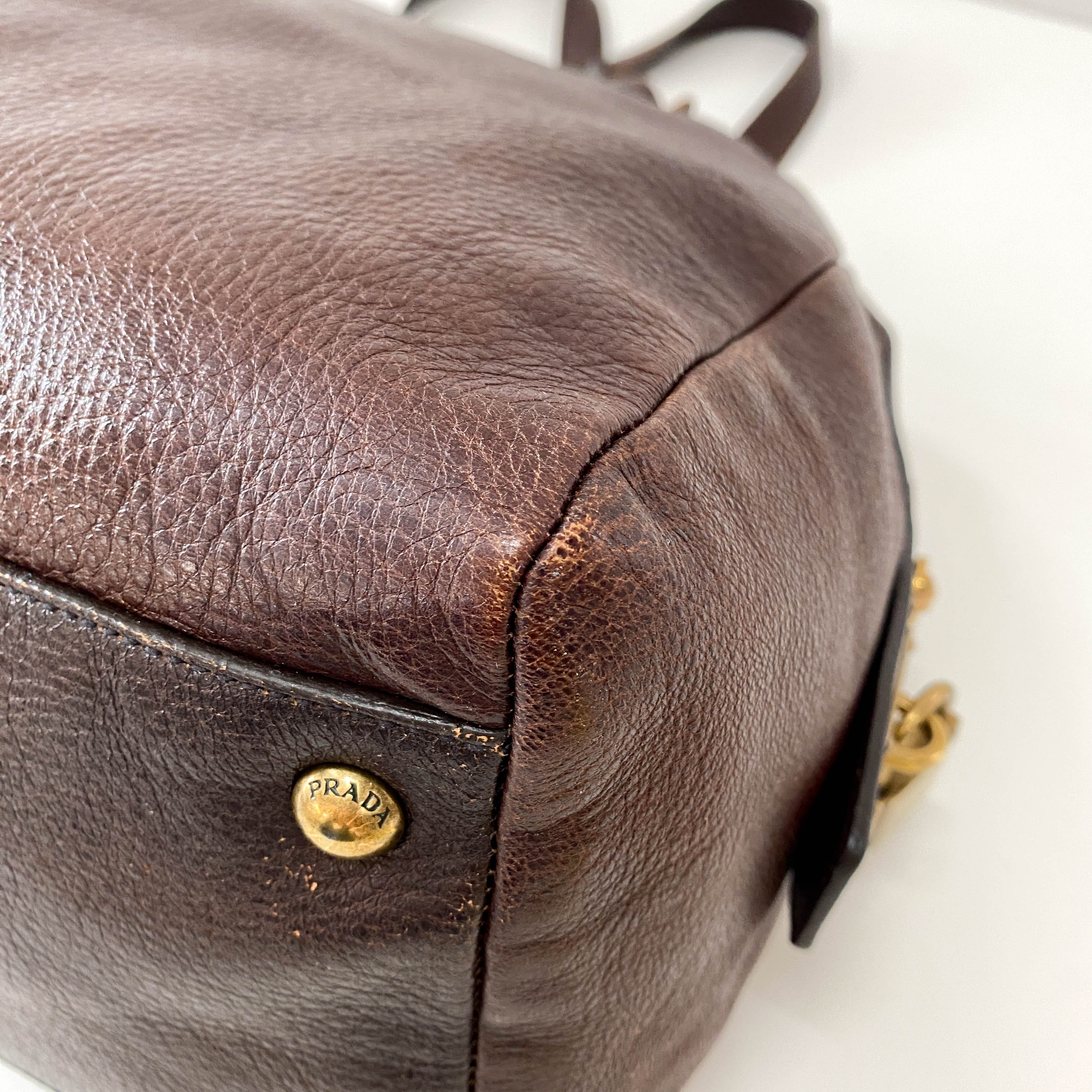 Tessuto Brown Leather Pietre Jeweled Tote Shoulder Bag