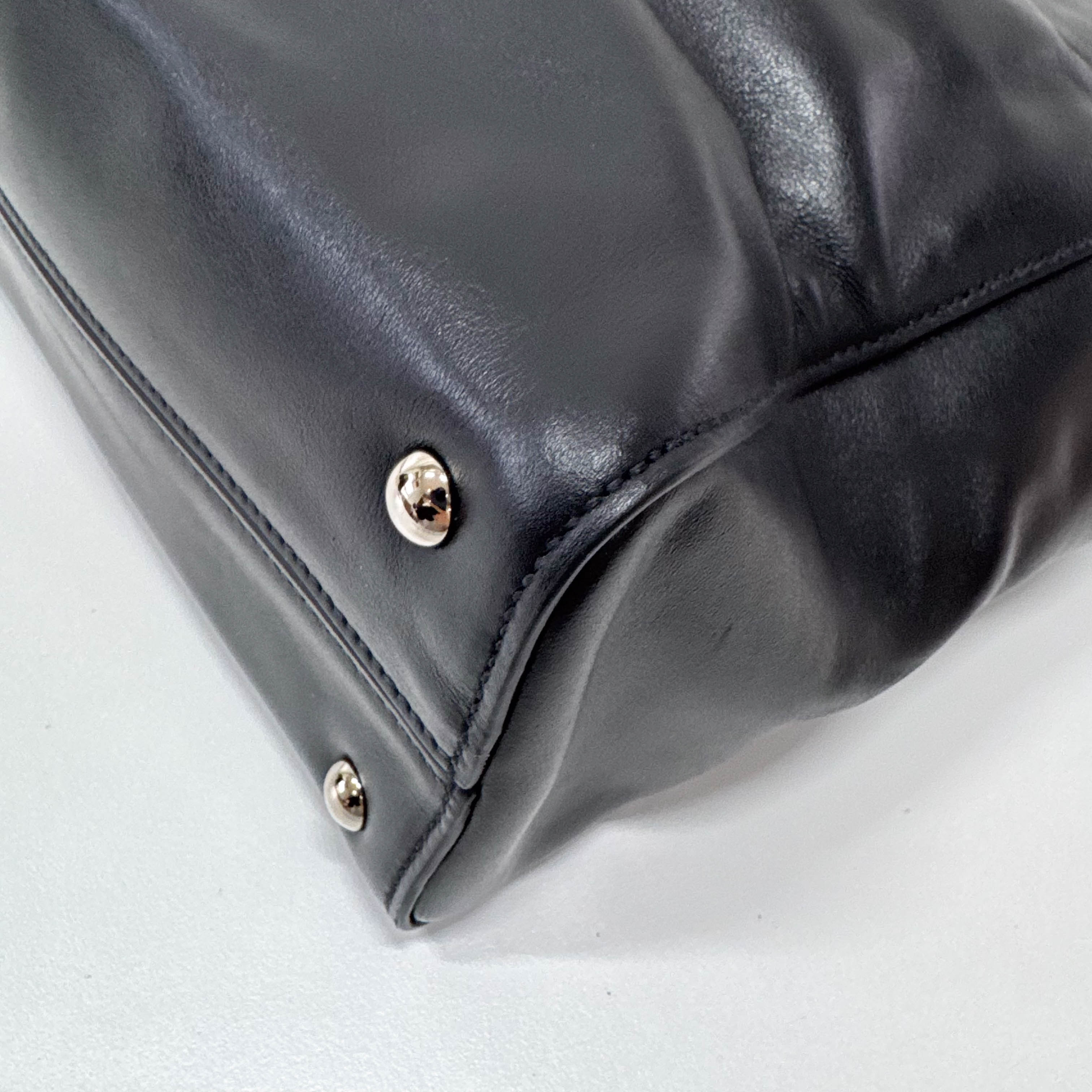 Archive Black Leather Shoulder Bag
