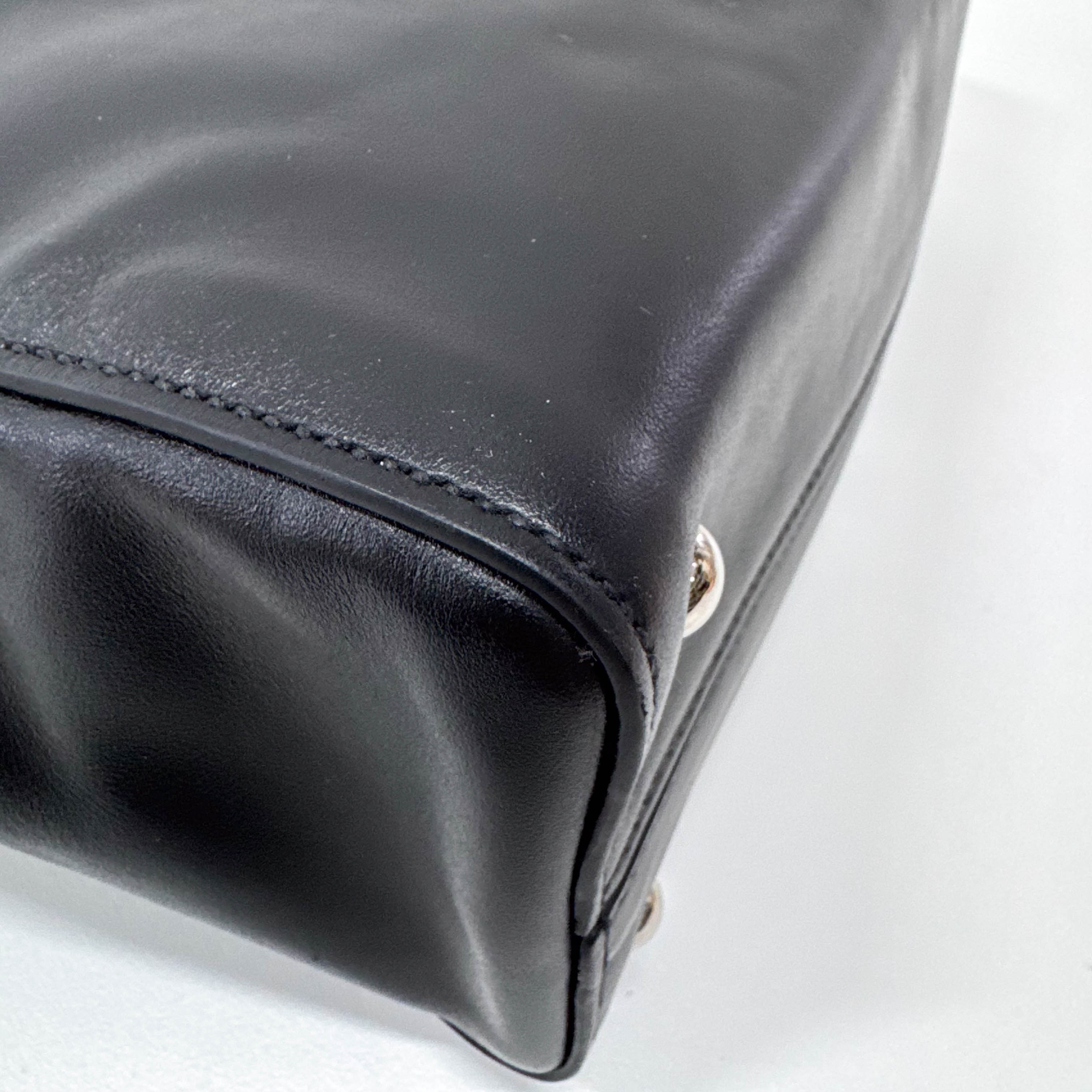 Archive Black Leather Shoulder Bag