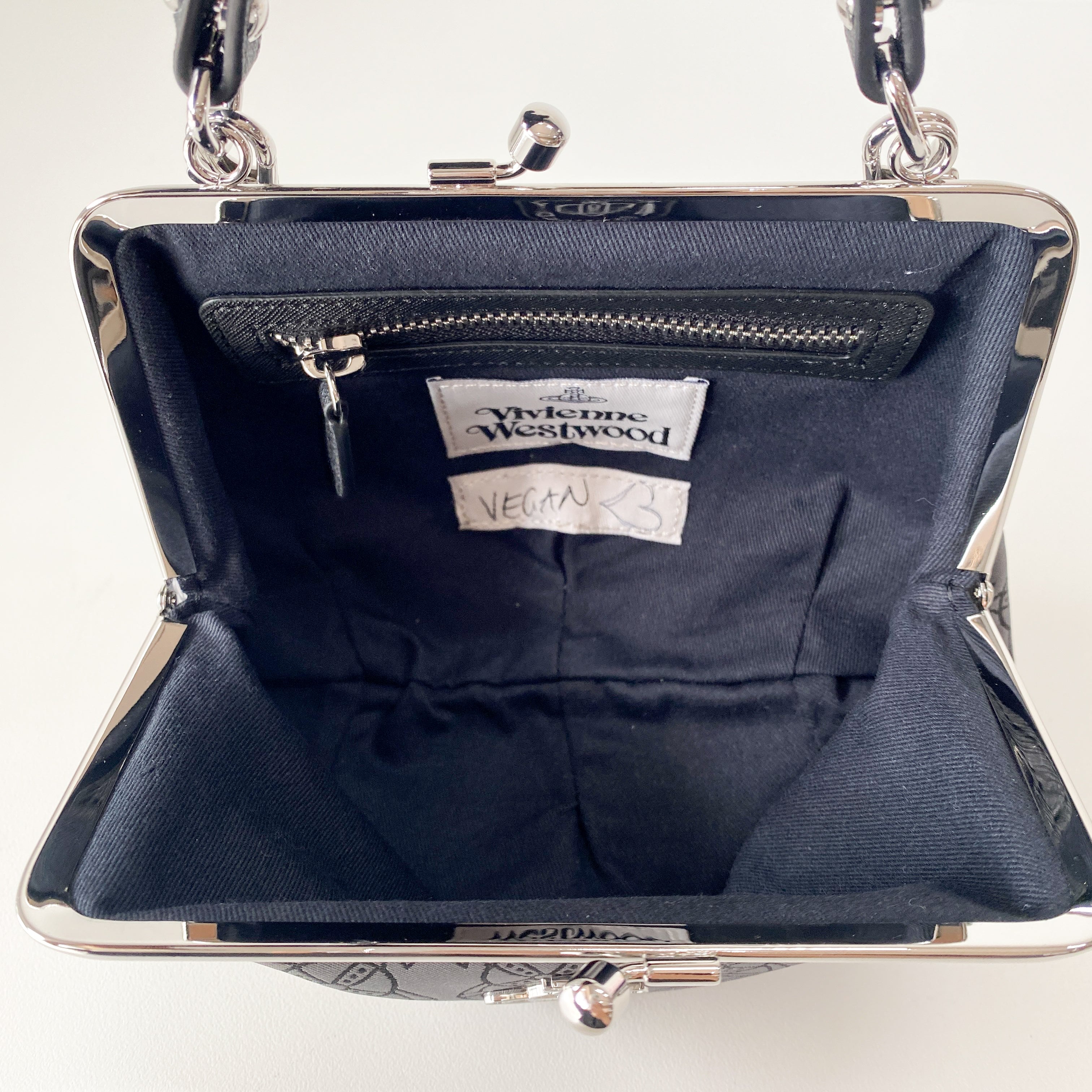 Granny Frame Small Grey Design Hand/Shoulder Bag