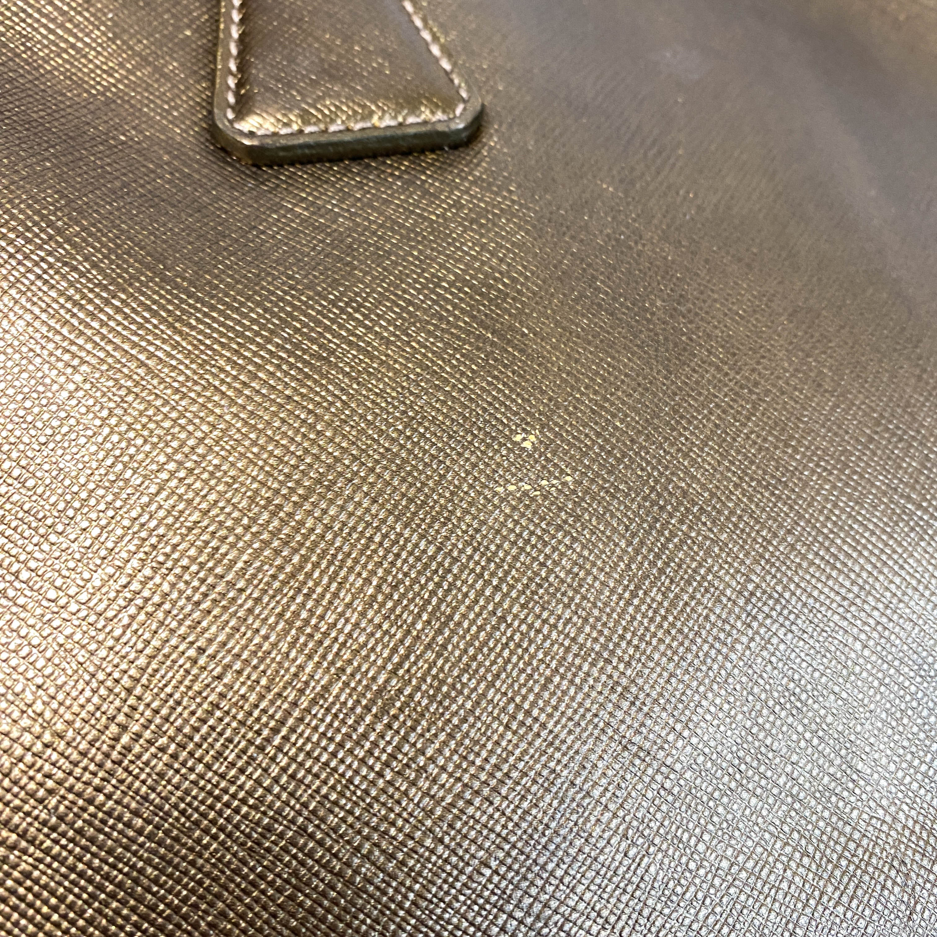 Galleria Gold Saffiano Lux Leather Top Handle Bag