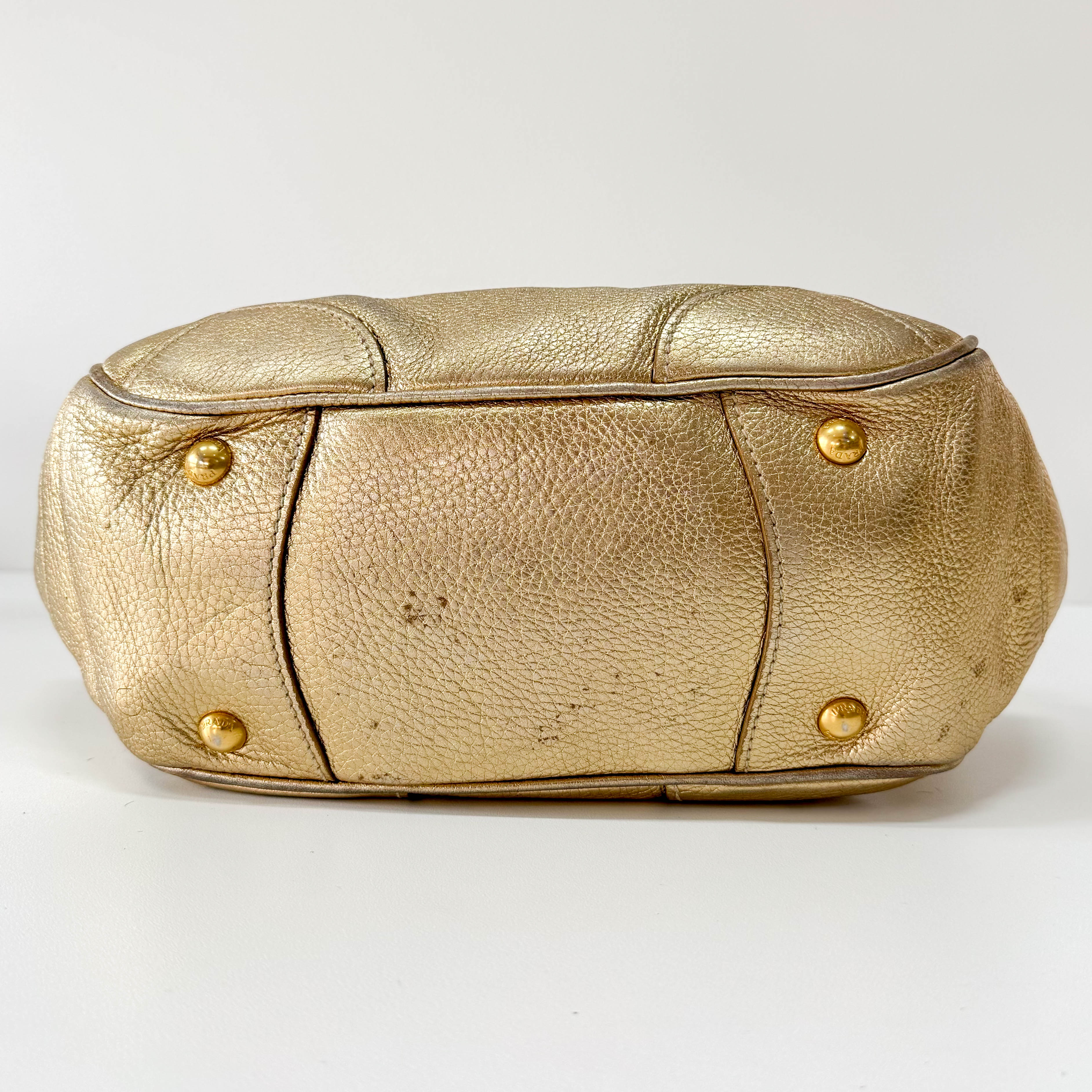 Gold Leather Shoulder Bag
