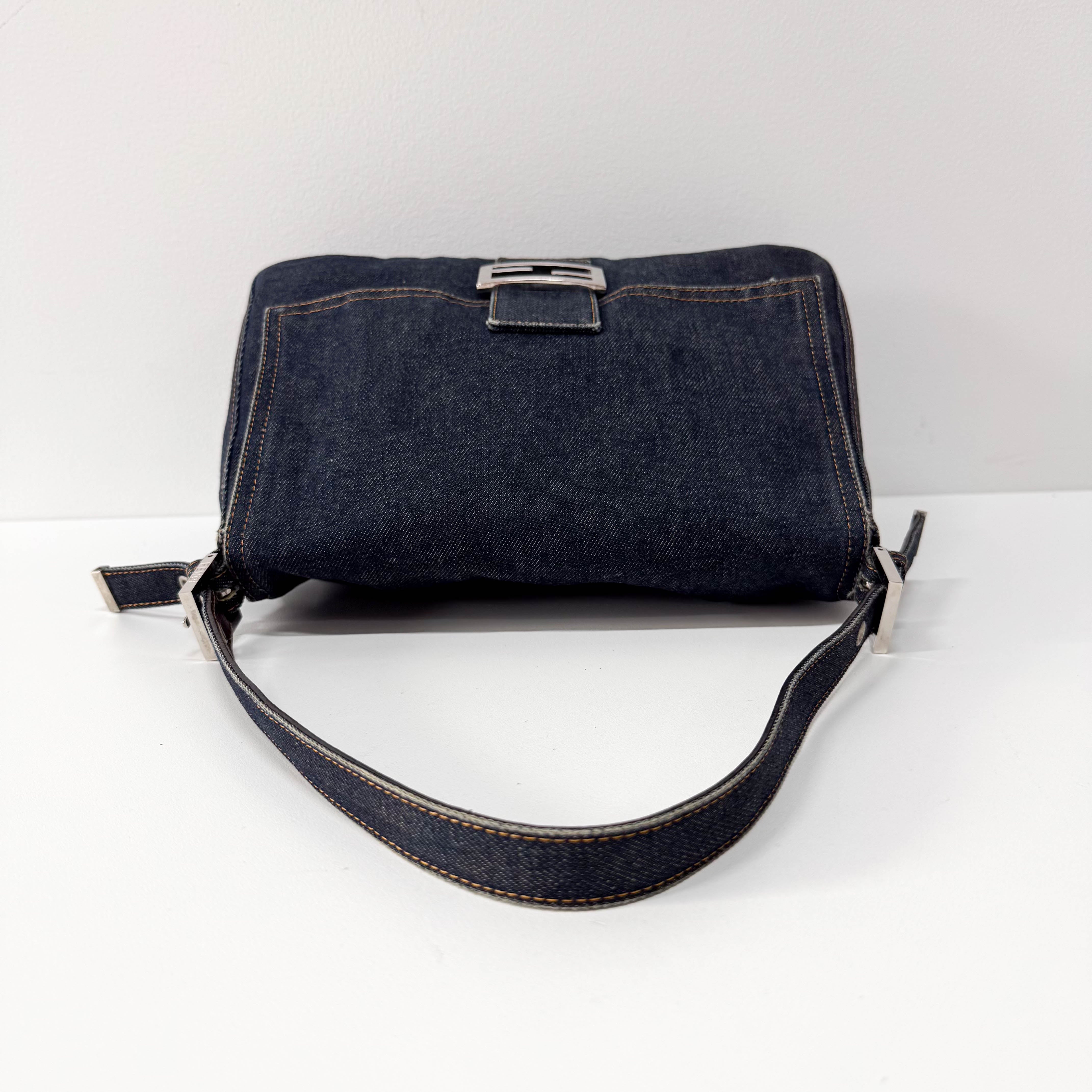 Mamma Baguette Blue Denim Shoulder Bag