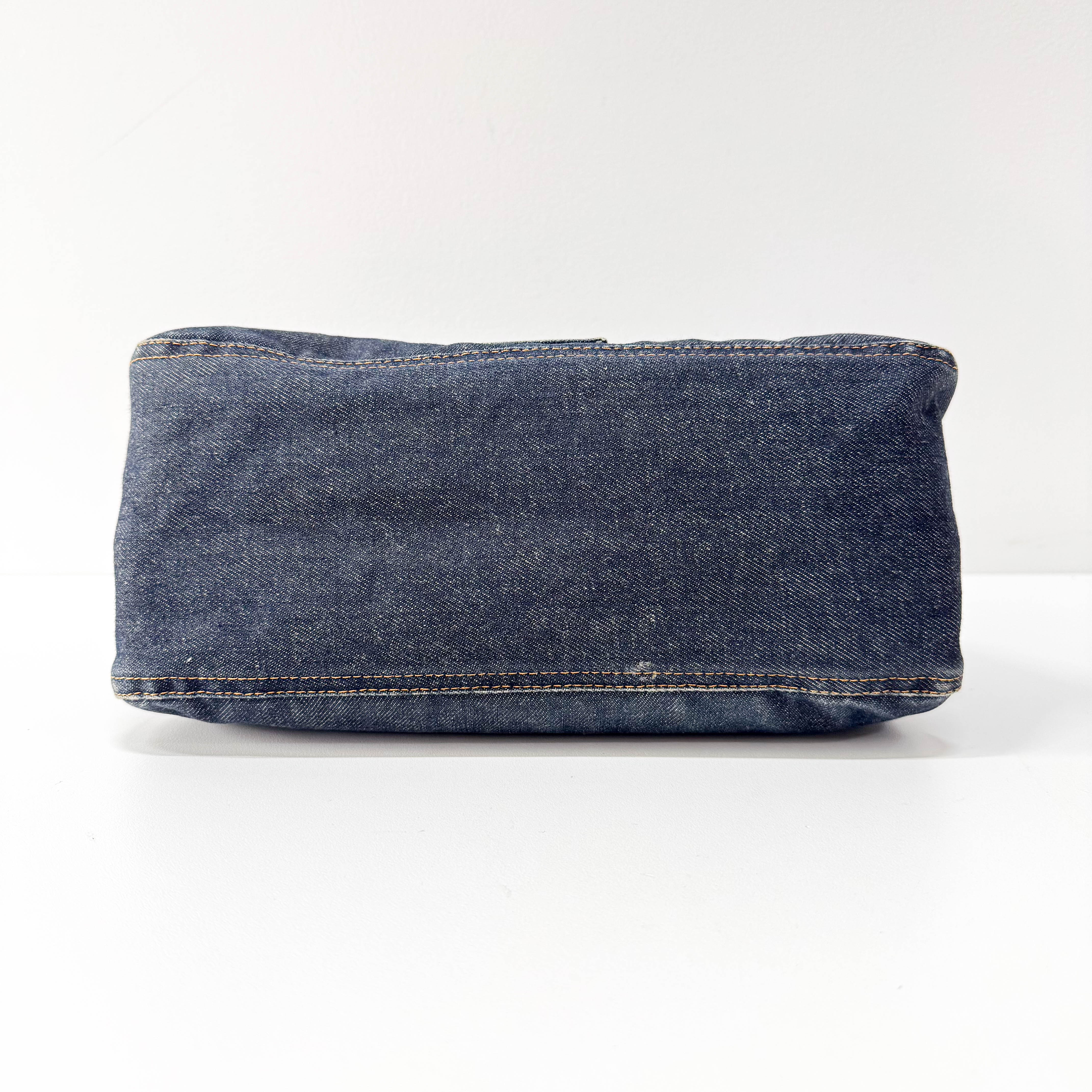 Mamma Baguette Blue Denim Shoulder Bag