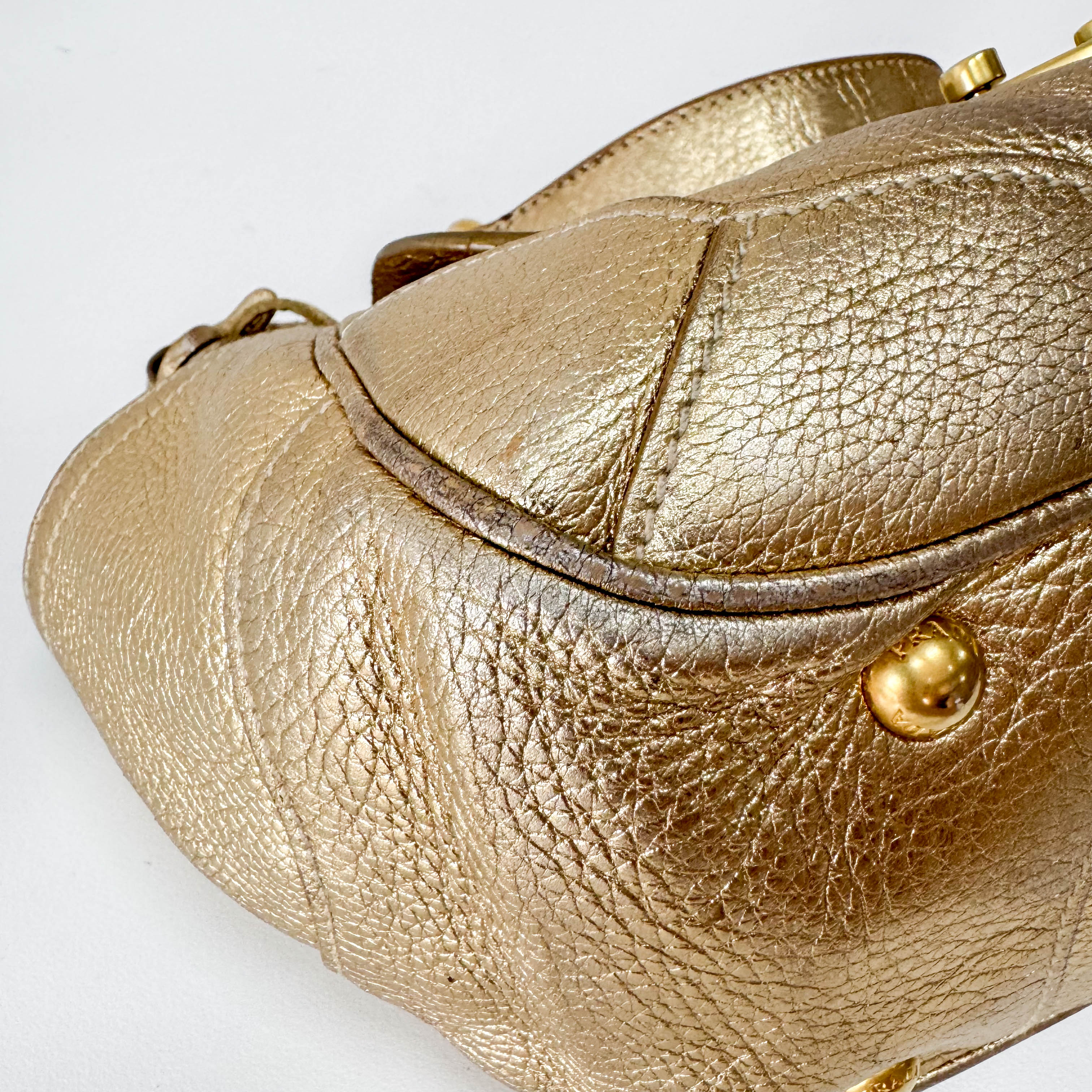 Gold Leather Shoulder Bag