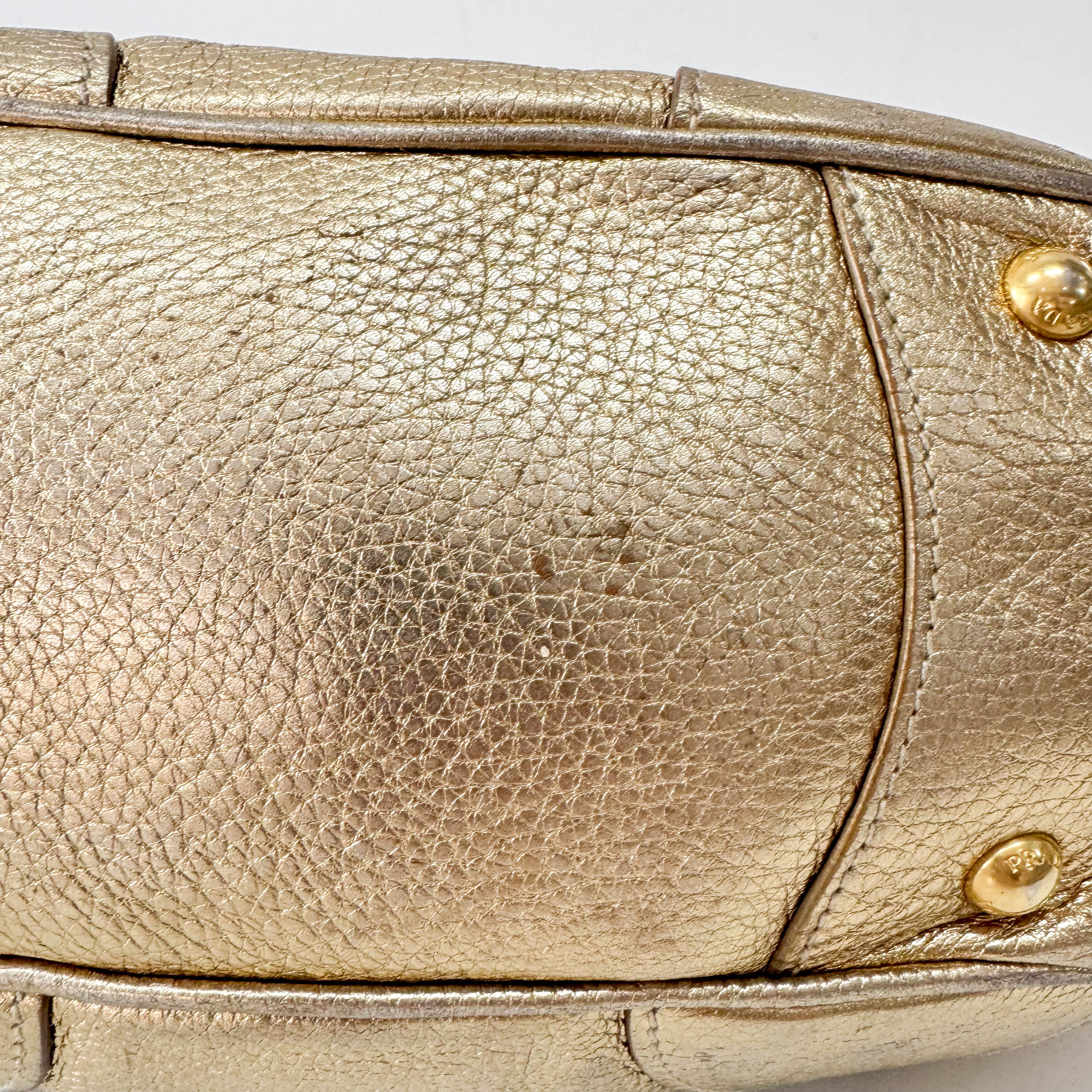Gold Leather Shoulder Bag