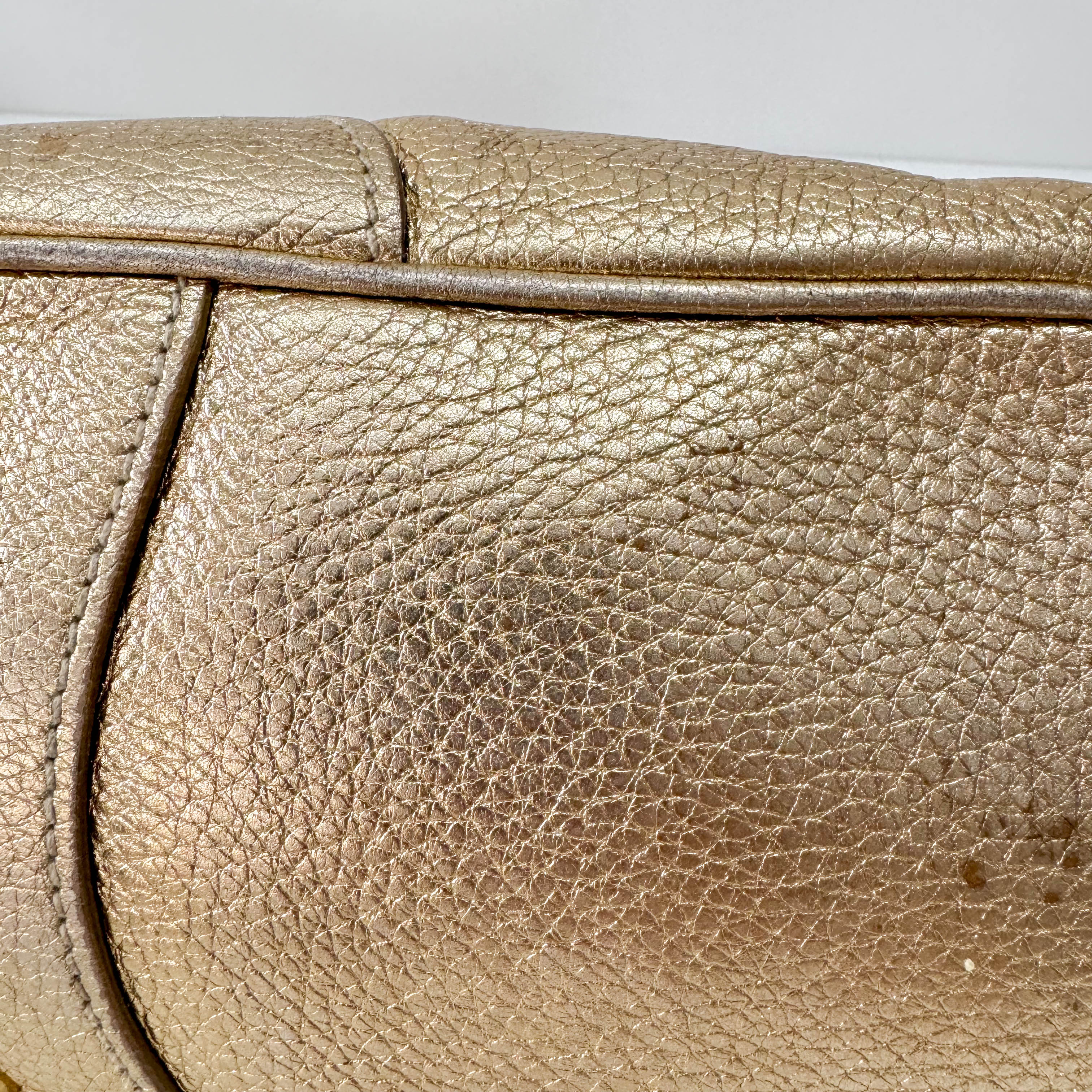 Gold Leather Shoulder Bag