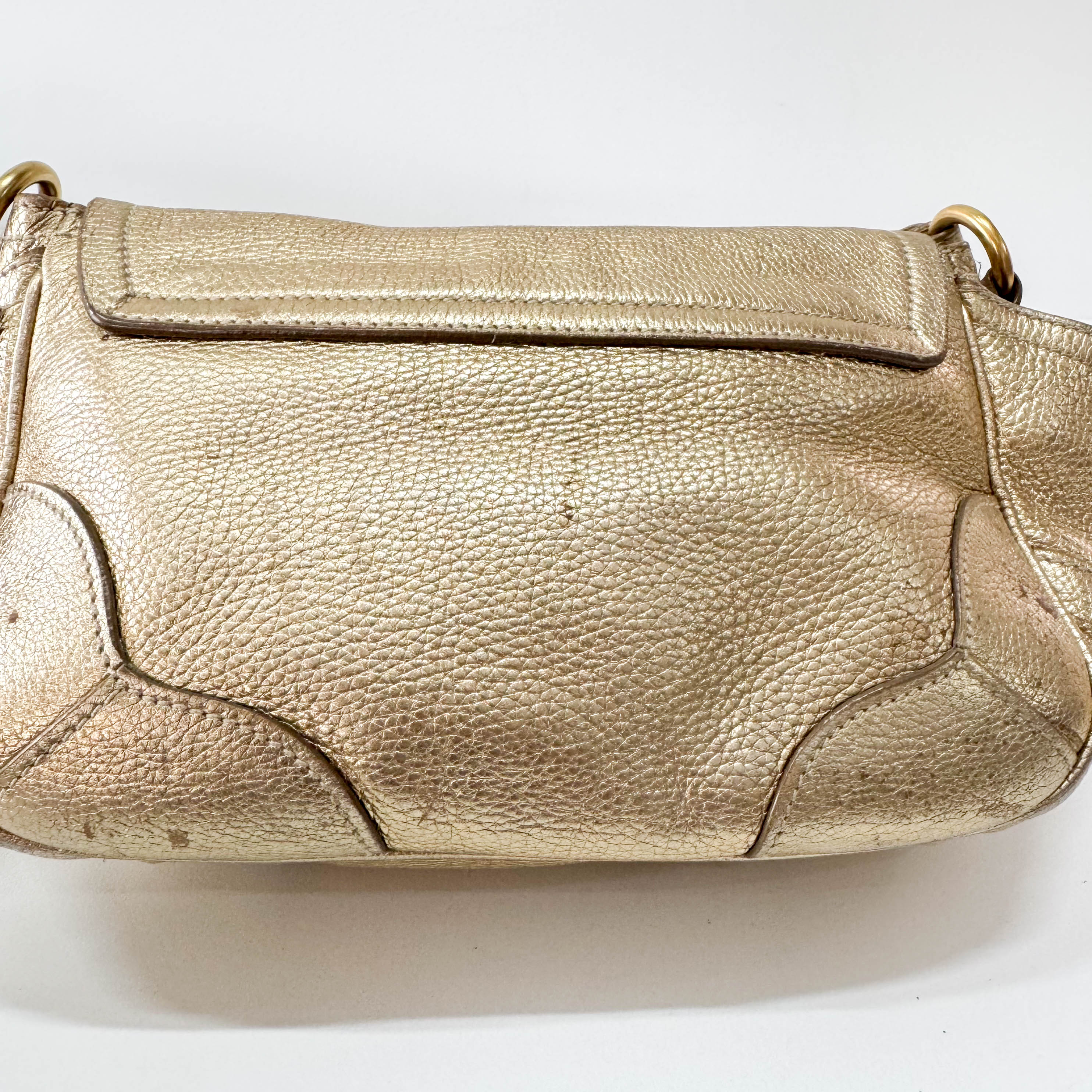Gold Leather Shoulder Bag