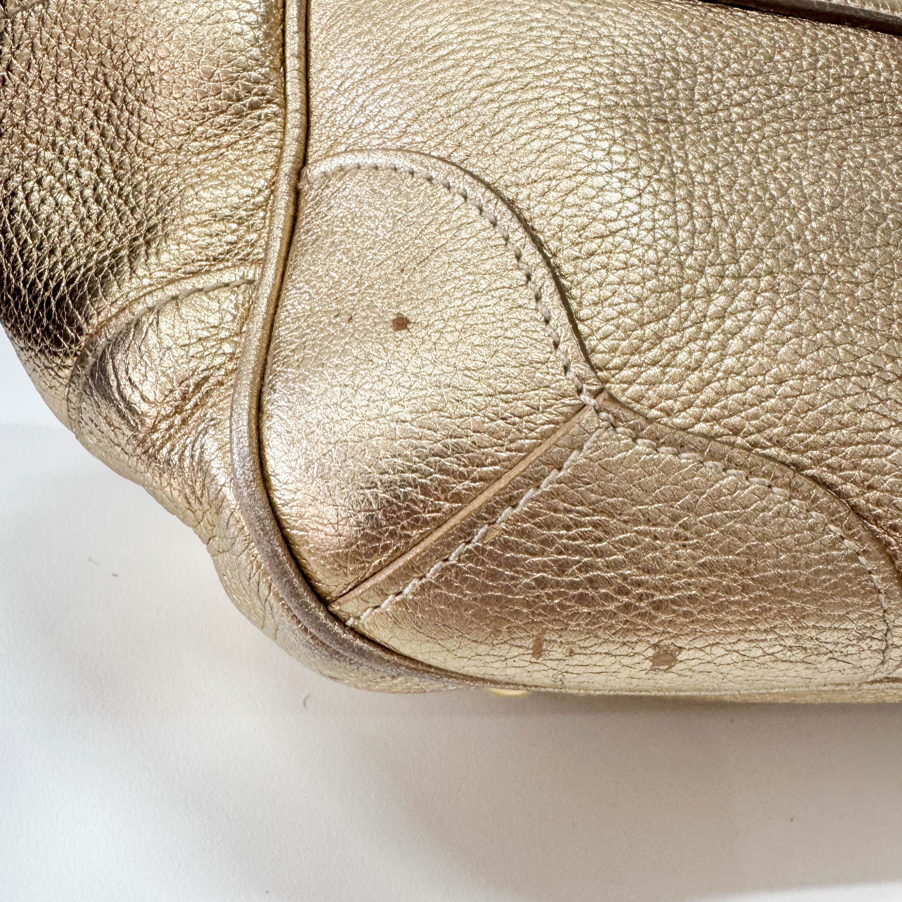 Gold Leather Shoulder Bag