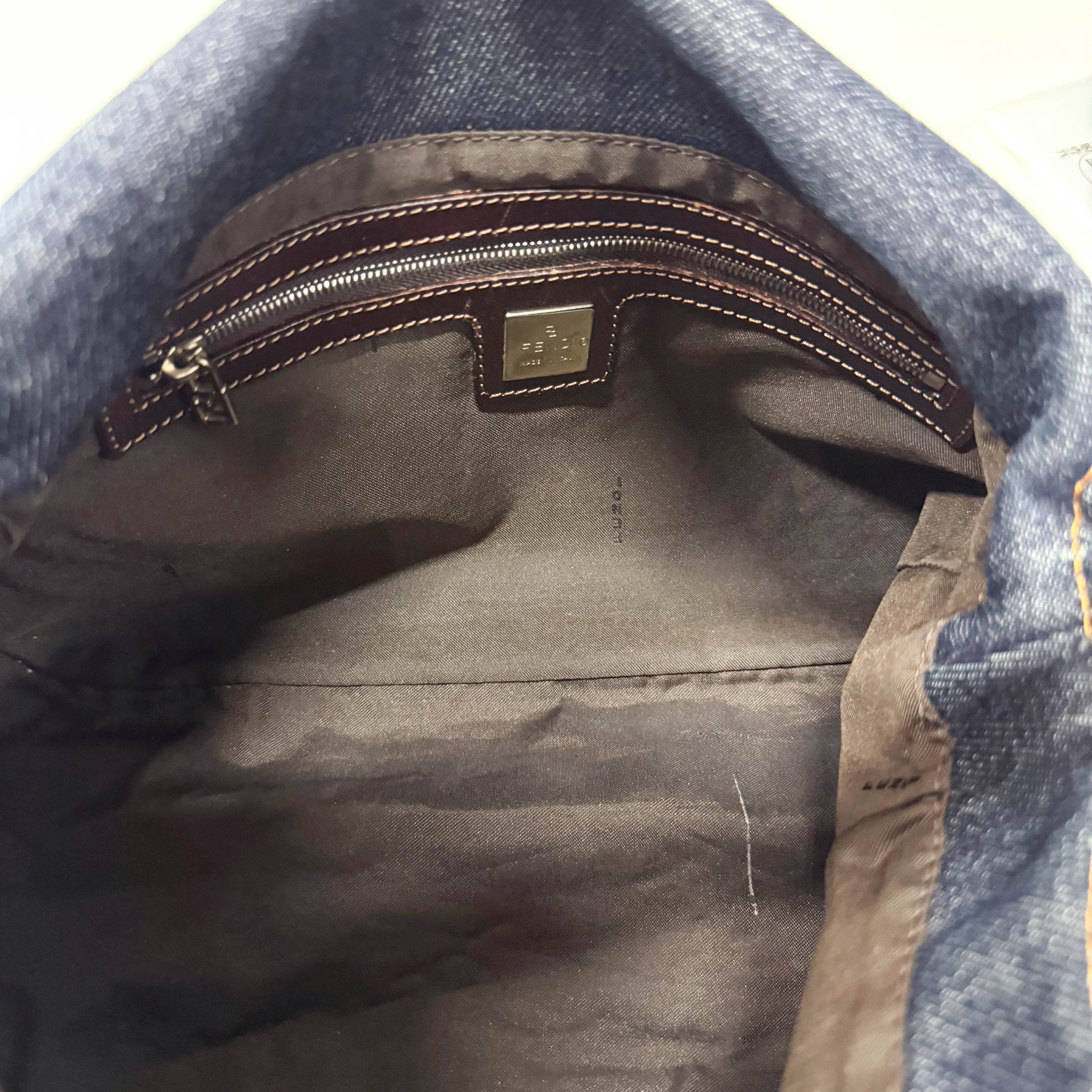 Mamma Baguette Blue Denim Shoulder Bag