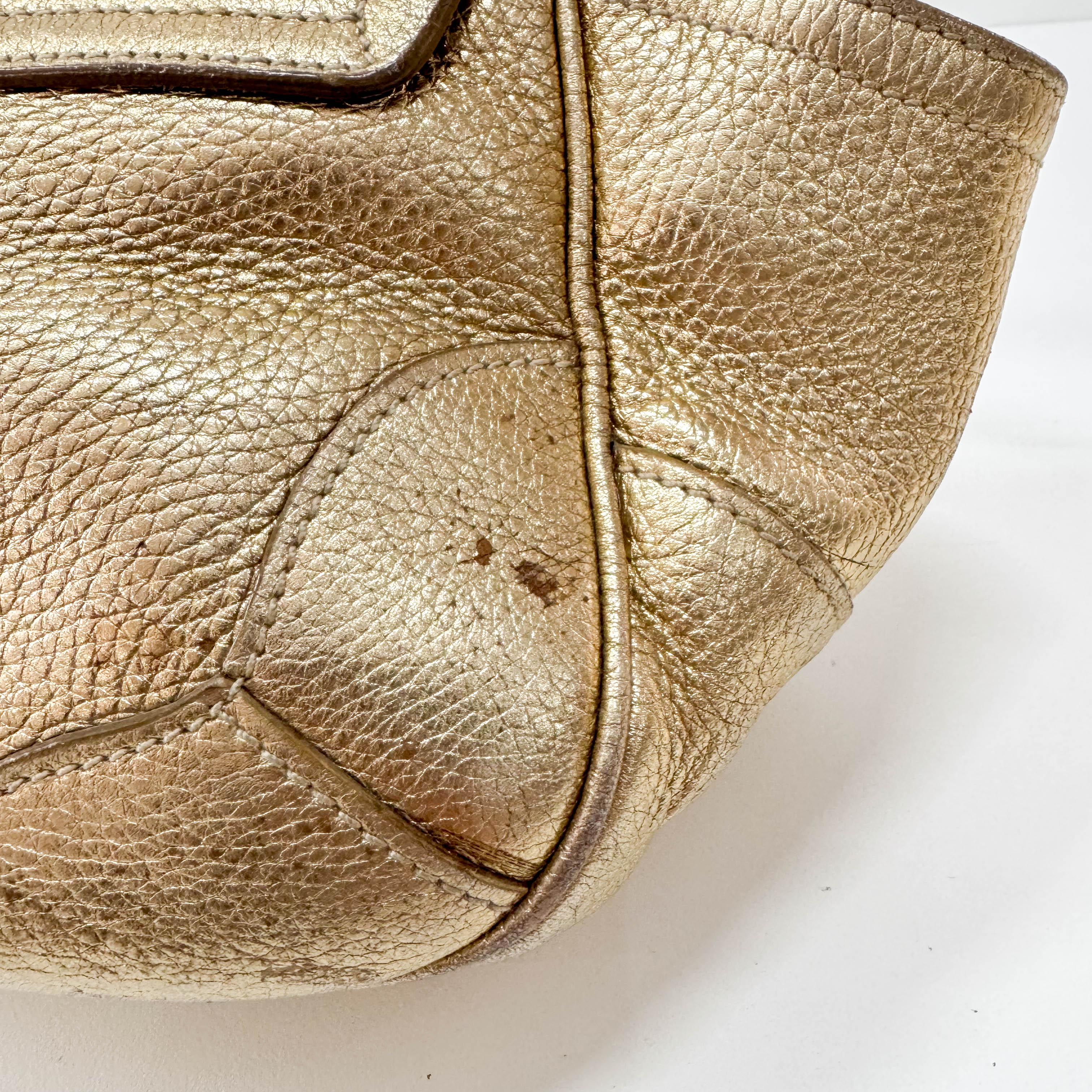 Gold Leather Shoulder Bag
