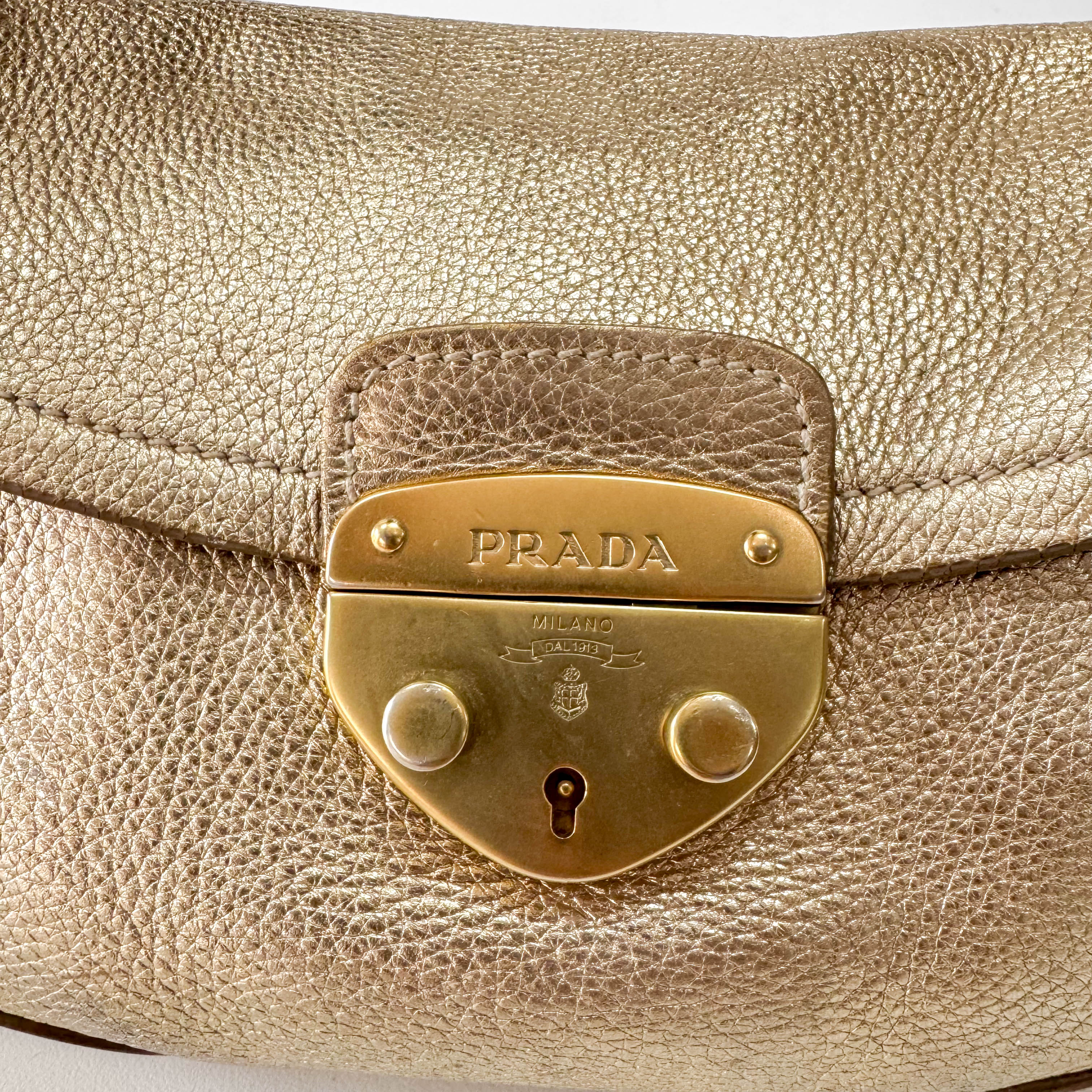 Gold Leather Shoulder Bag