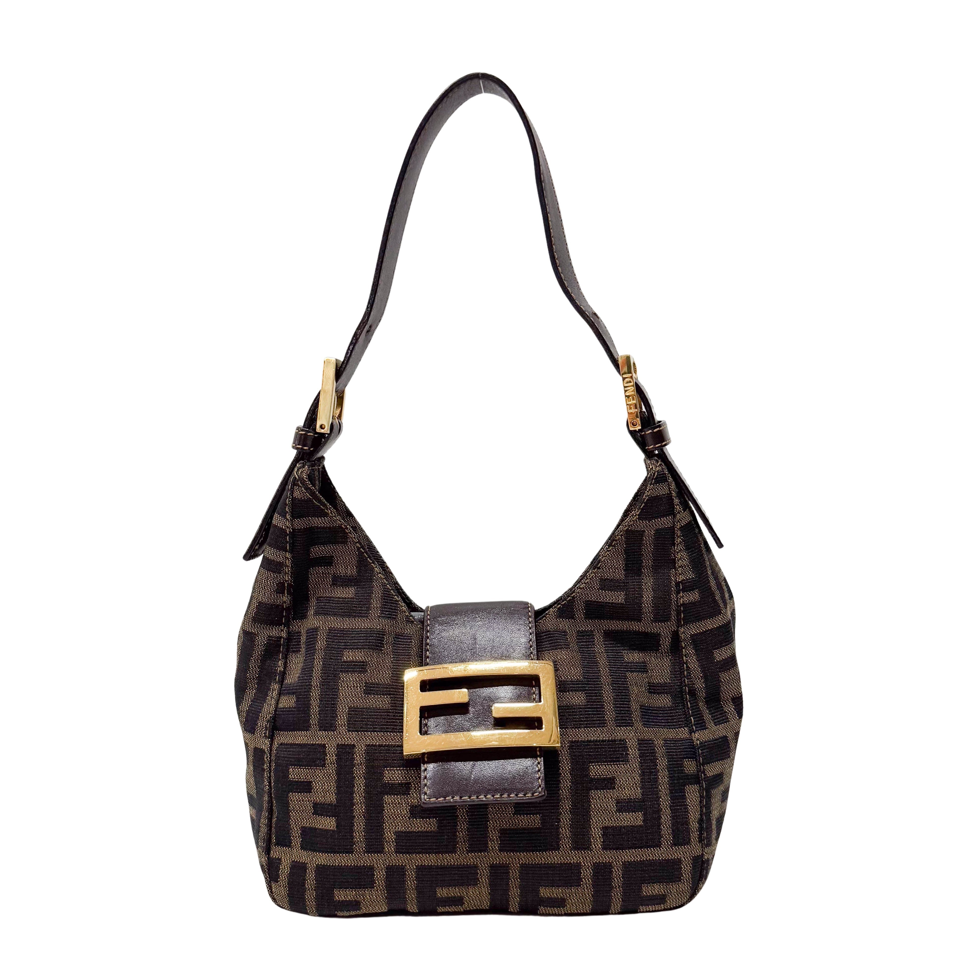 Zucca Small Brown Canvas Shoulder Bag