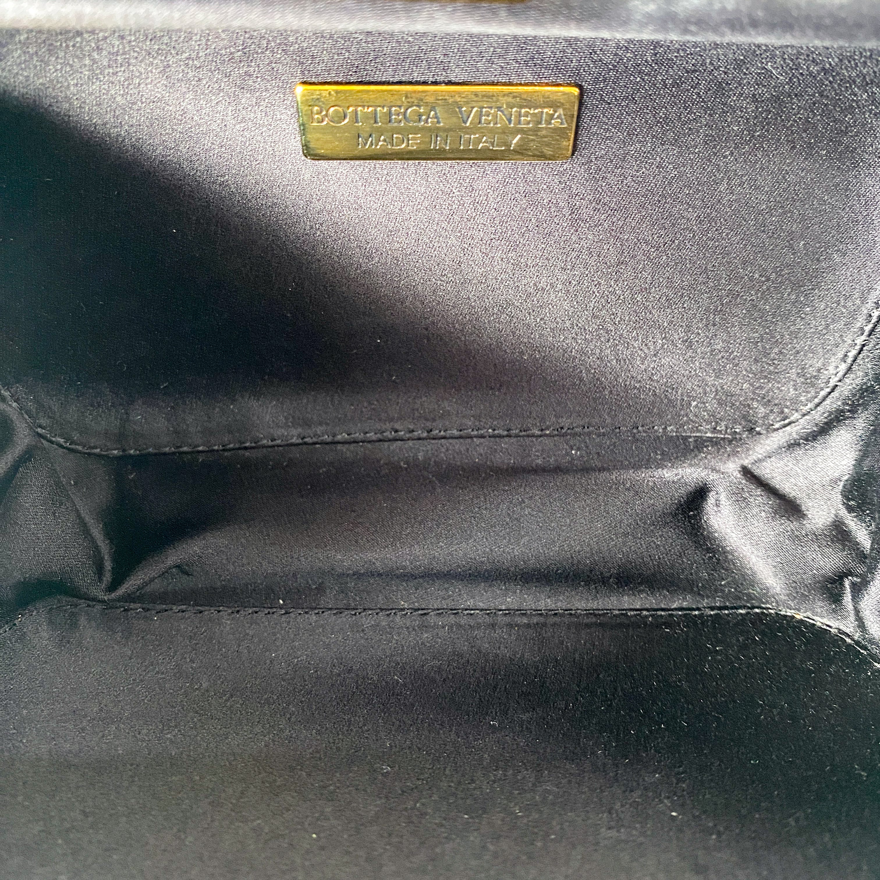 Knott Black Satin Clutch Bag