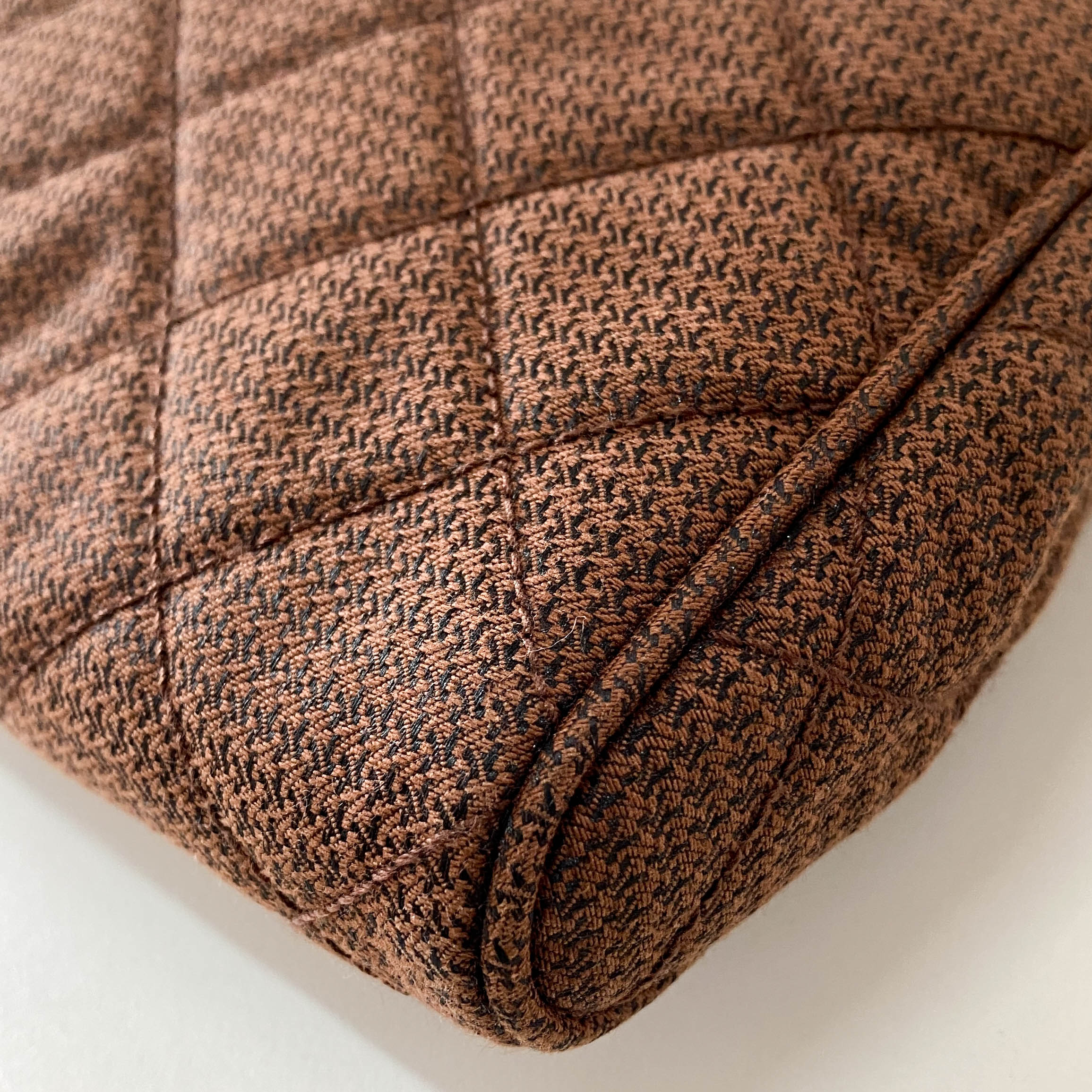 Cotton Brown Gold Chain Shoulder Bag