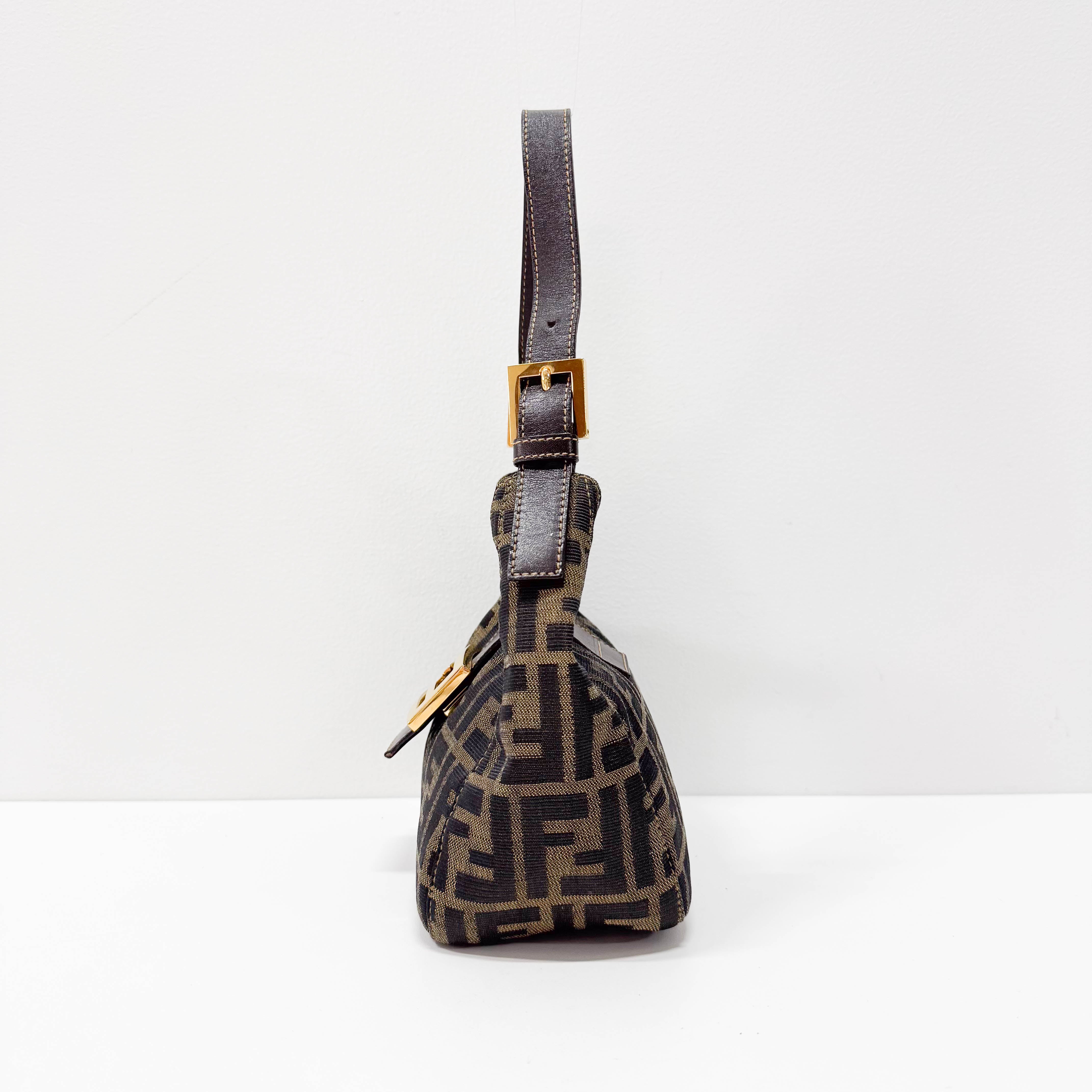 Zucca Small Brown Canvas Shoulder Bag