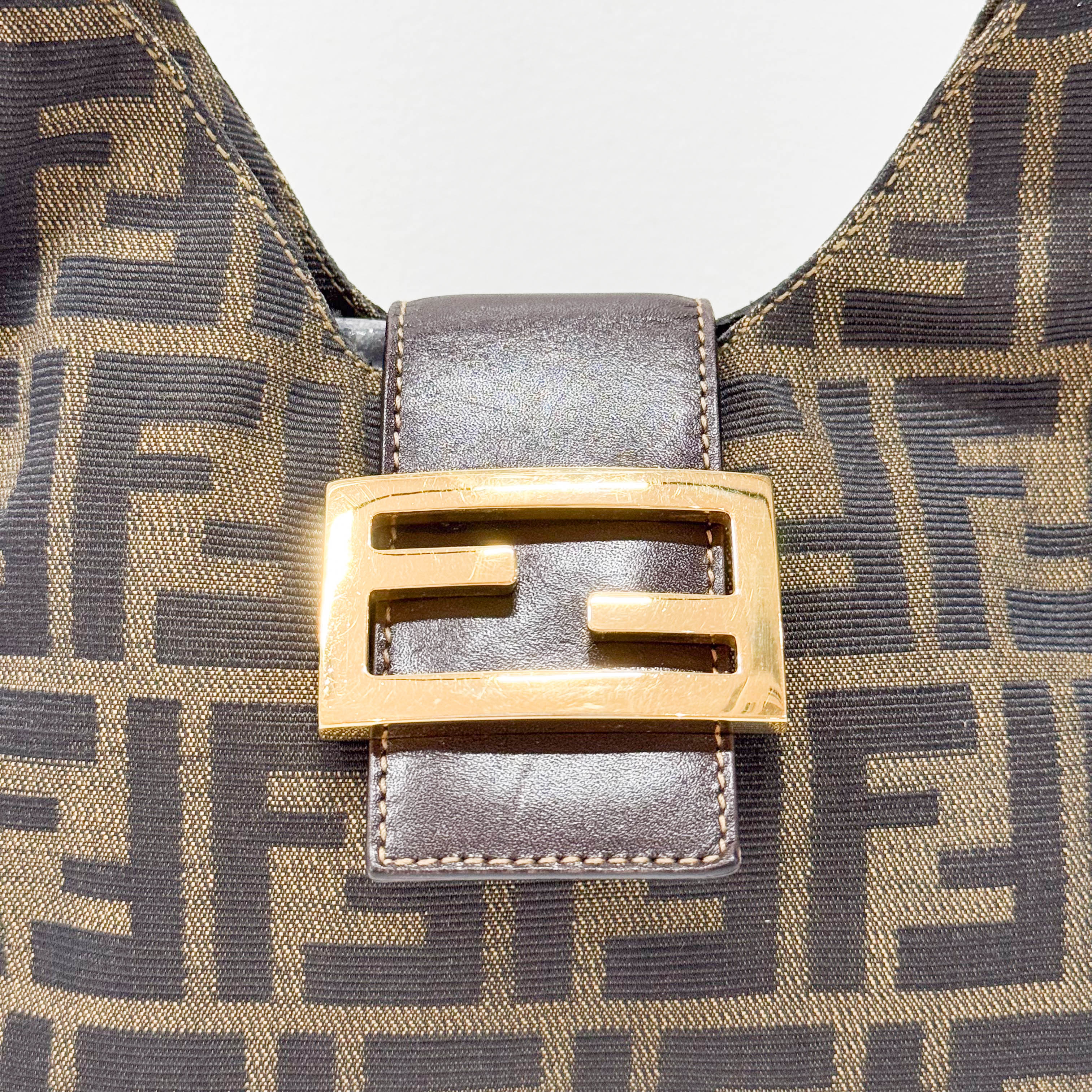 Zucca Small Brown Canvas Shoulder Bag