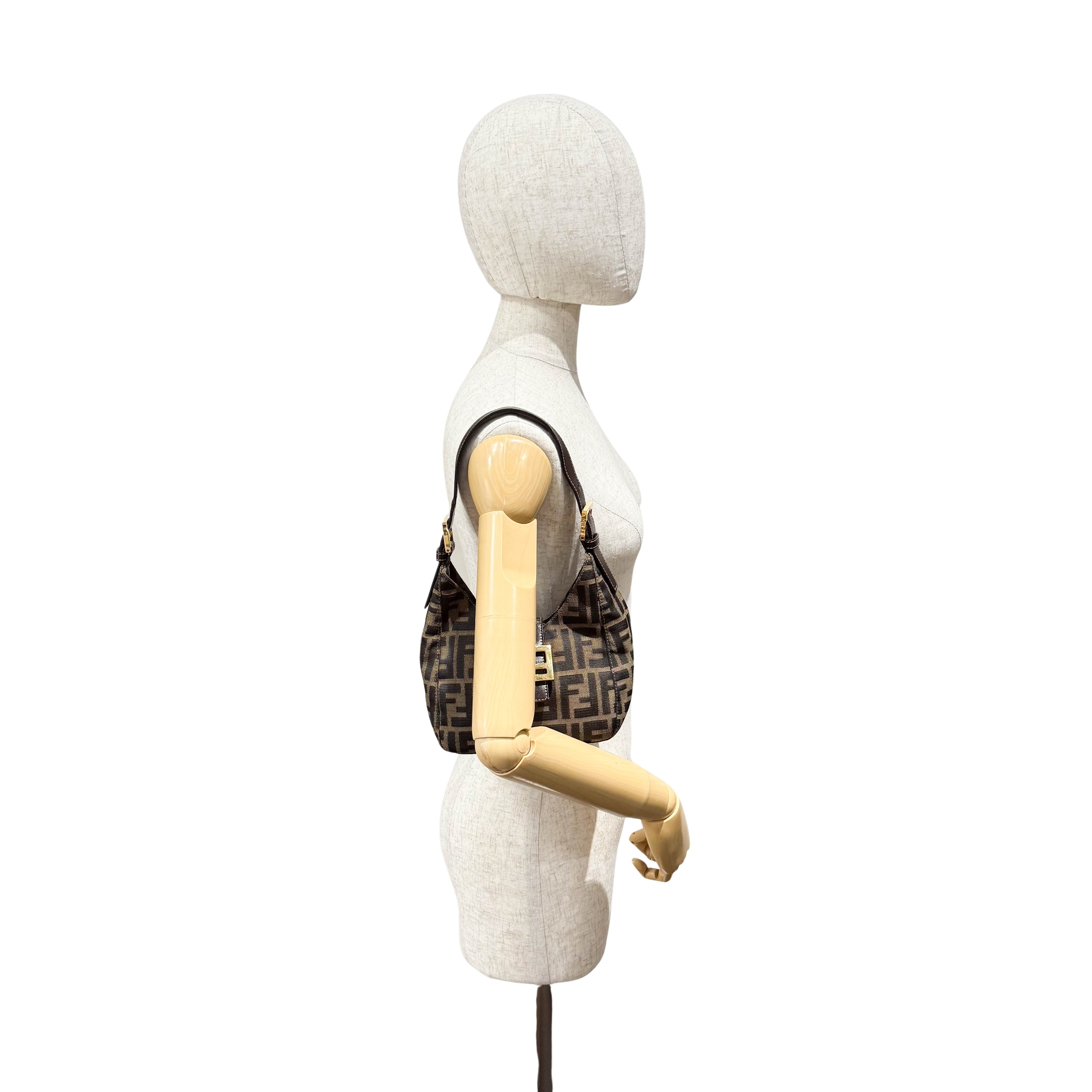 Zucca Small Brown Canvas Shoulder Bag