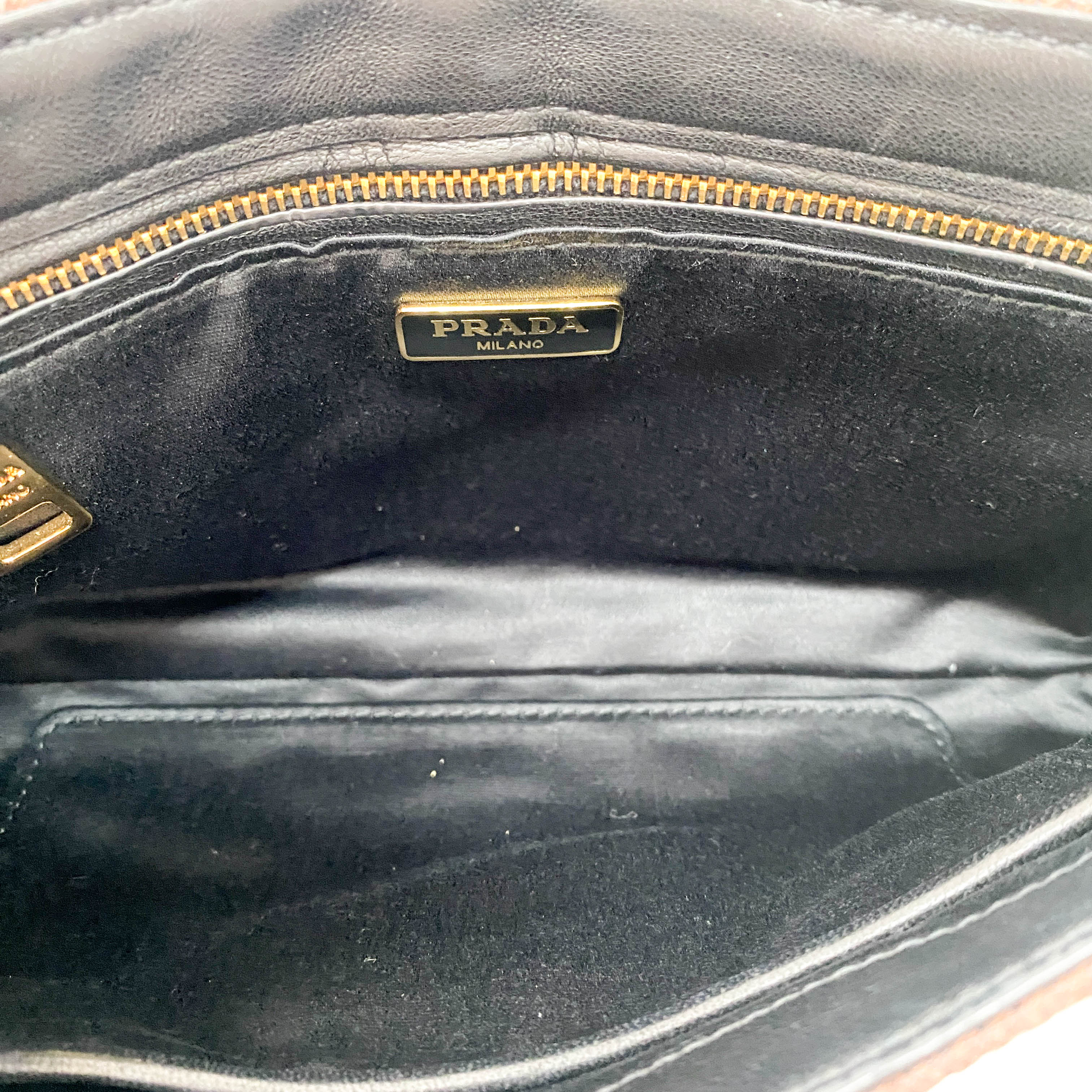 Cotton Brown Gold Chain Shoulder Bag