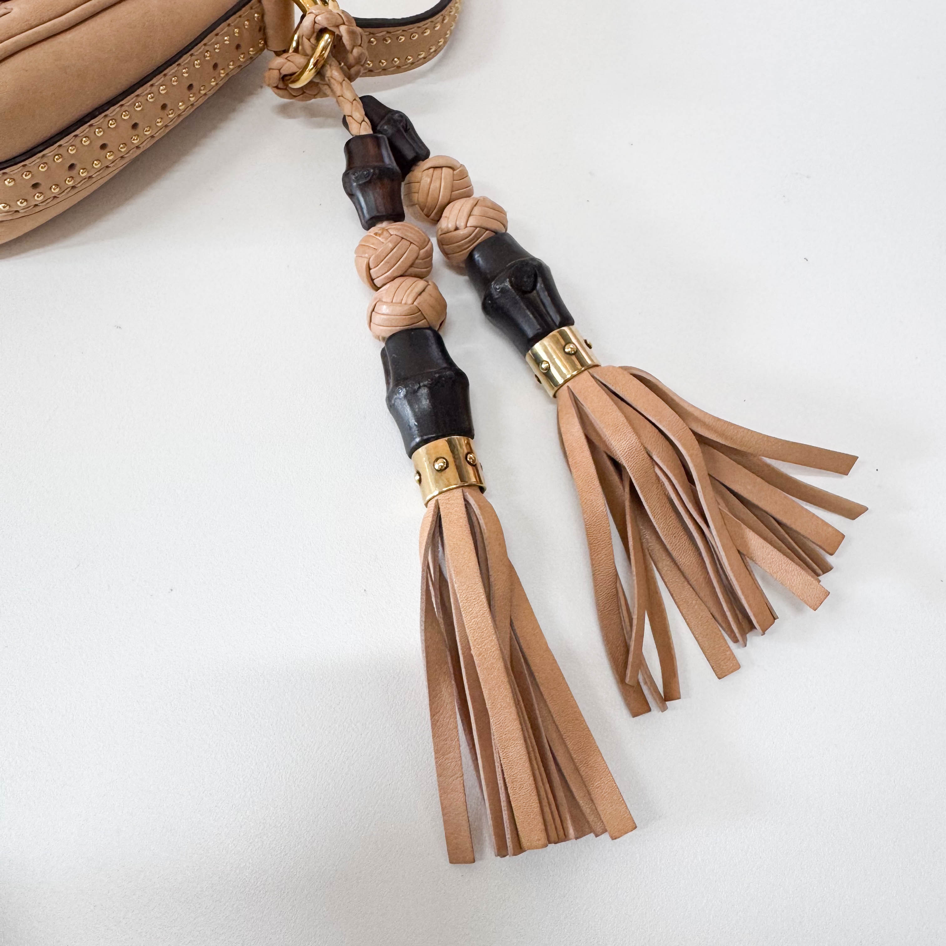 Calfskin Small Snaffle Bit Shoulder Beige