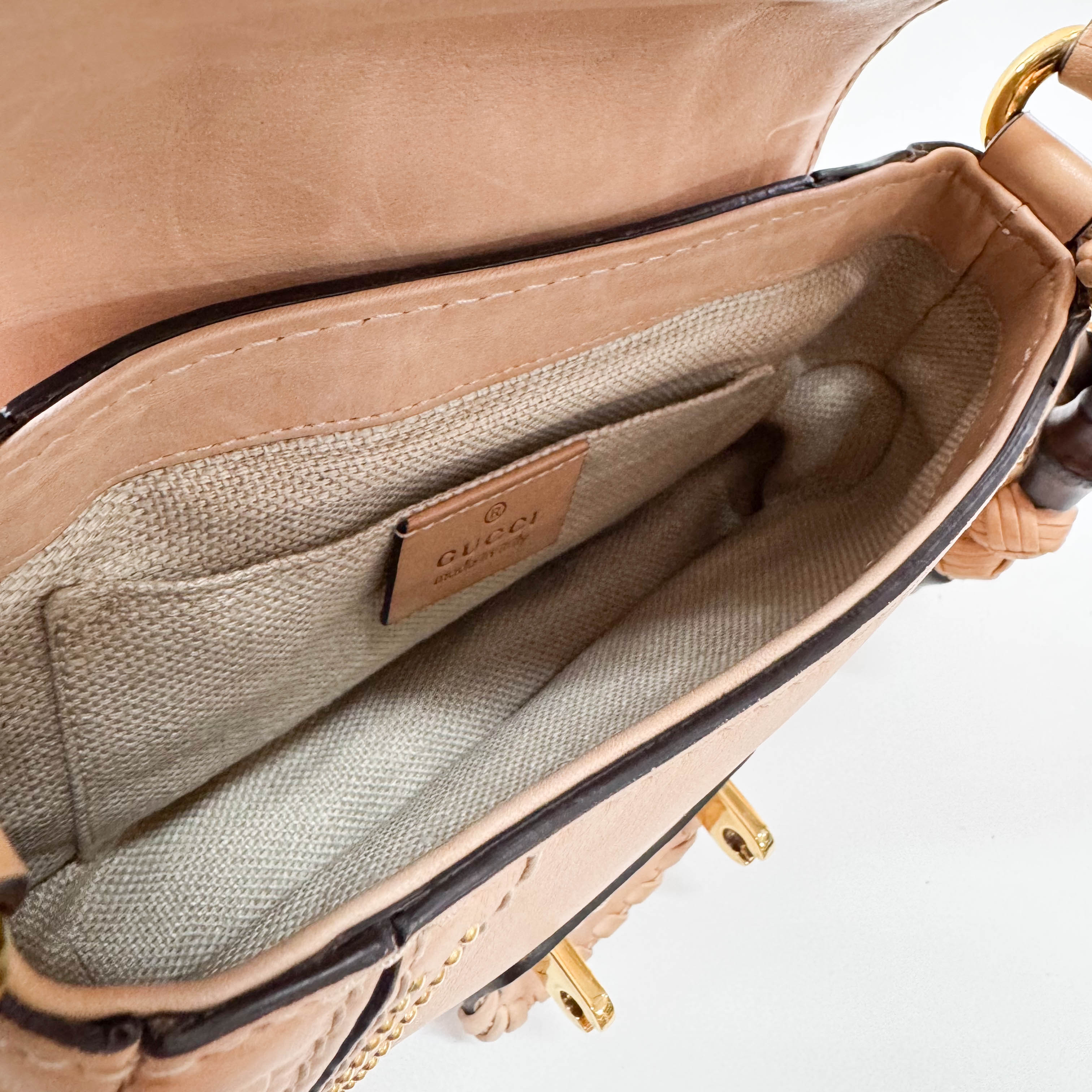 Calfskin Small Snaffle Bit Shoulder Beige